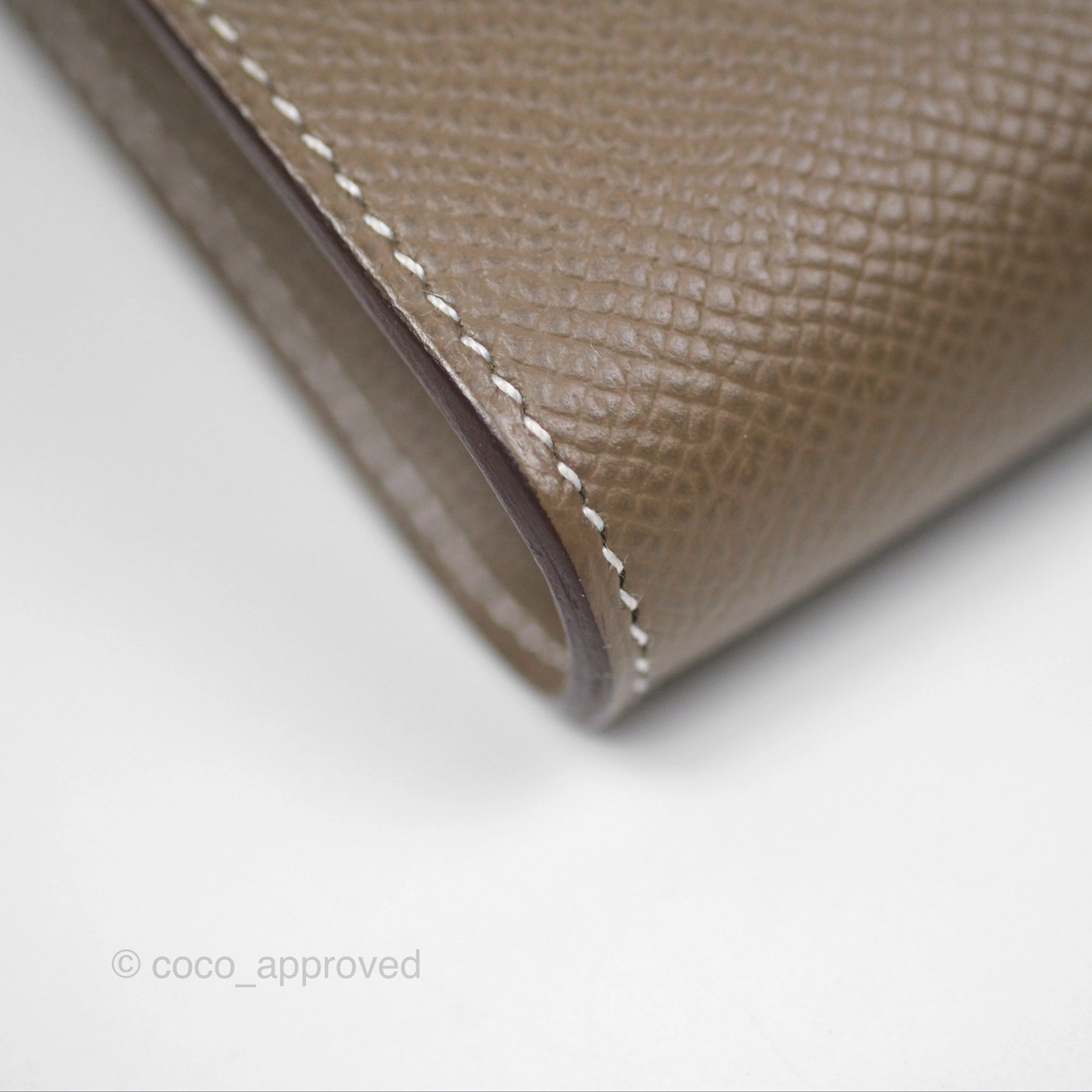 Herms Kelly To Go Wallet Etoupe 18 Epsom Gold Hardware