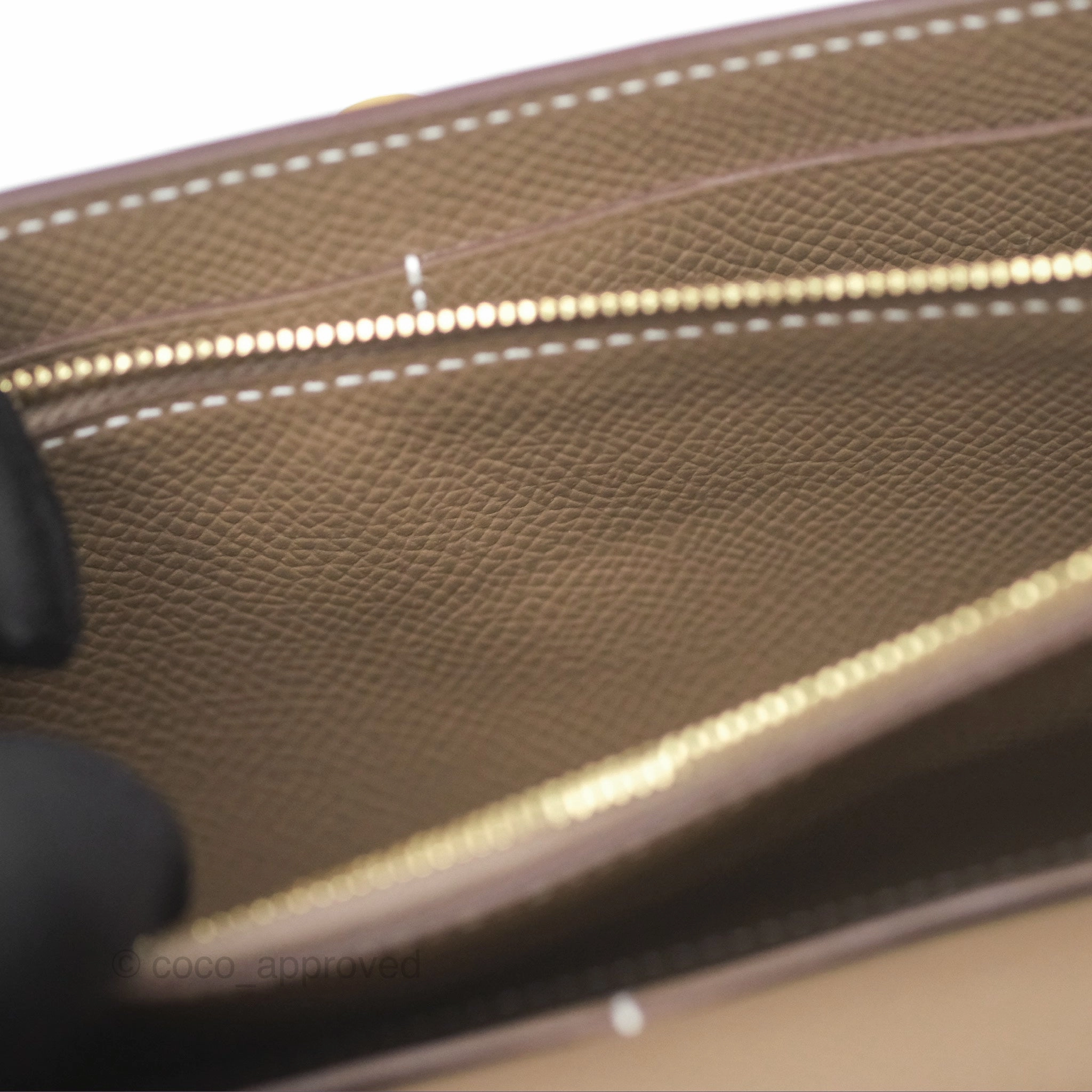 Herms Kelly To Go Wallet Etoupe 18 Epsom Gold Hardware