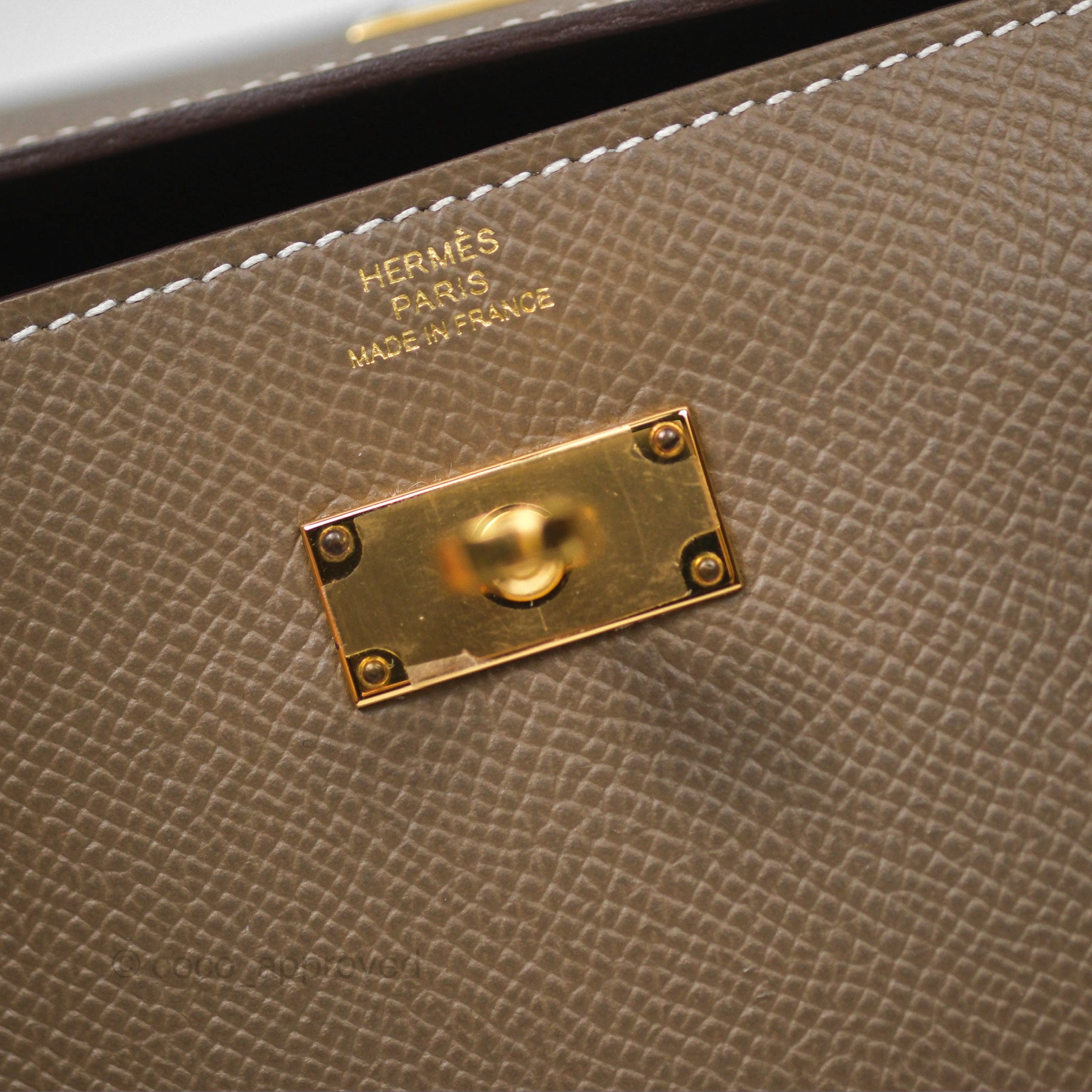 Herms Kelly To Go Wallet Etoupe 18 Epsom Gold Hardware