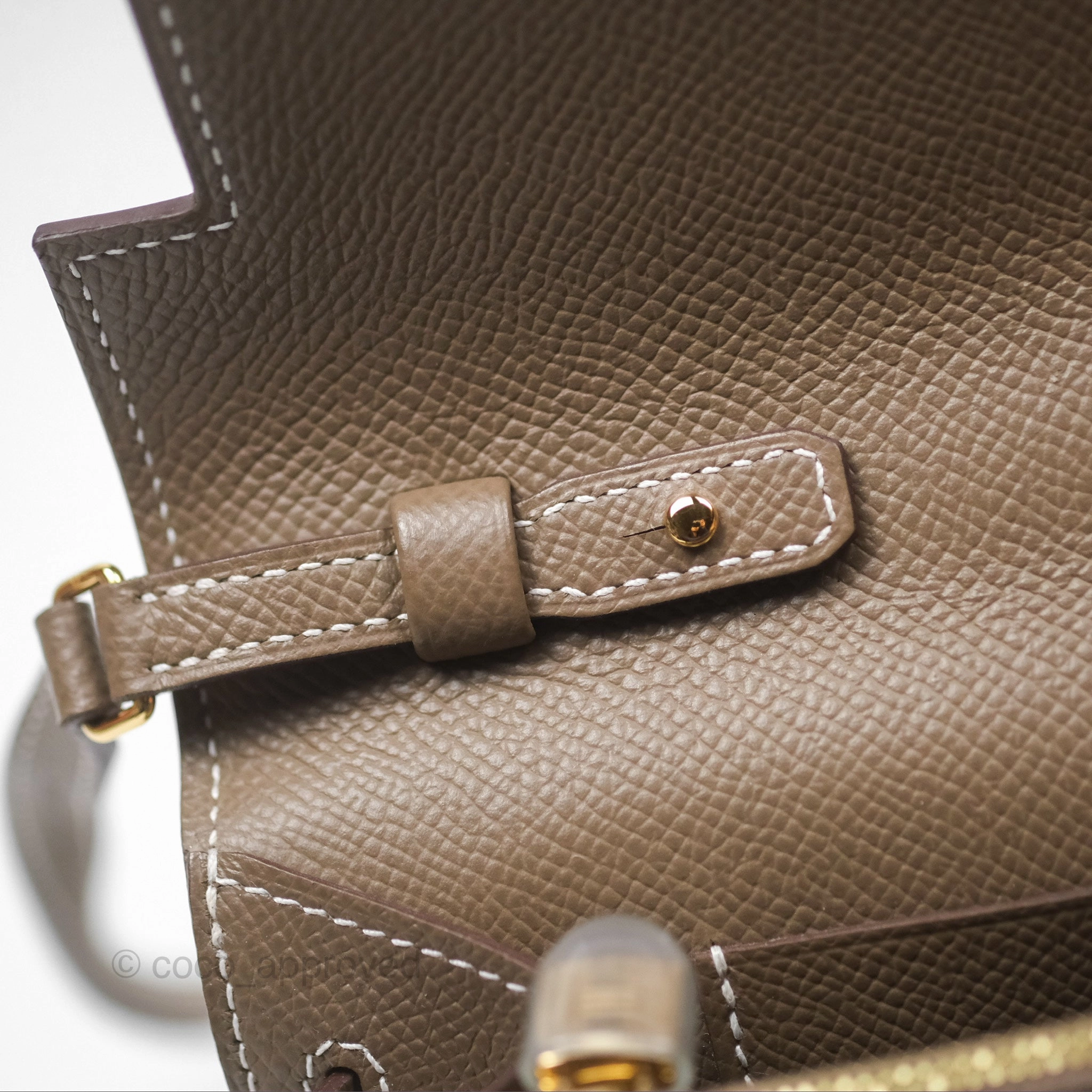 Herms Kelly To Go Wallet Etoupe 18 Epsom Gold Hardware