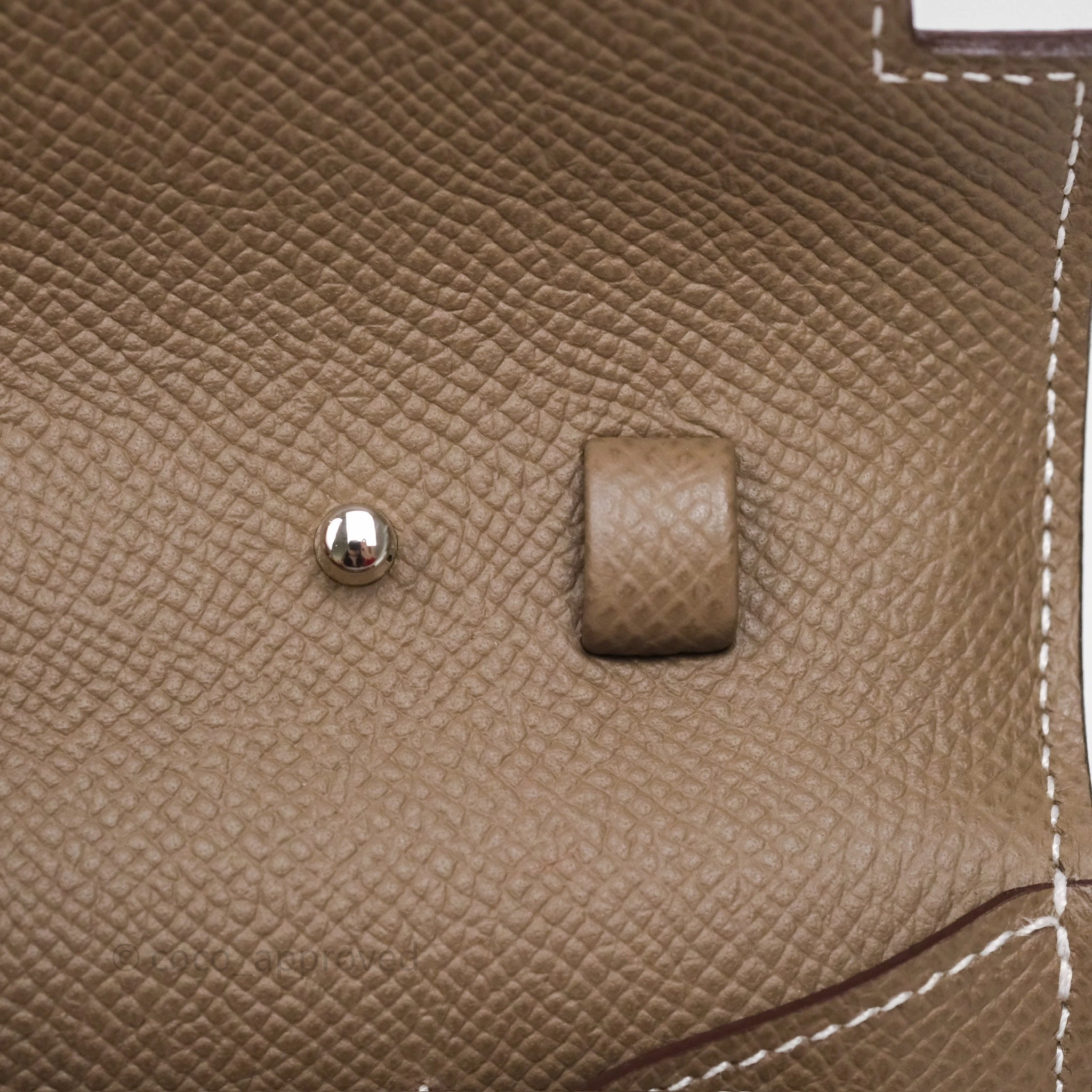 Herms Kelly To Go Wallet Etoupe 18 Epsom Palladium Hardware