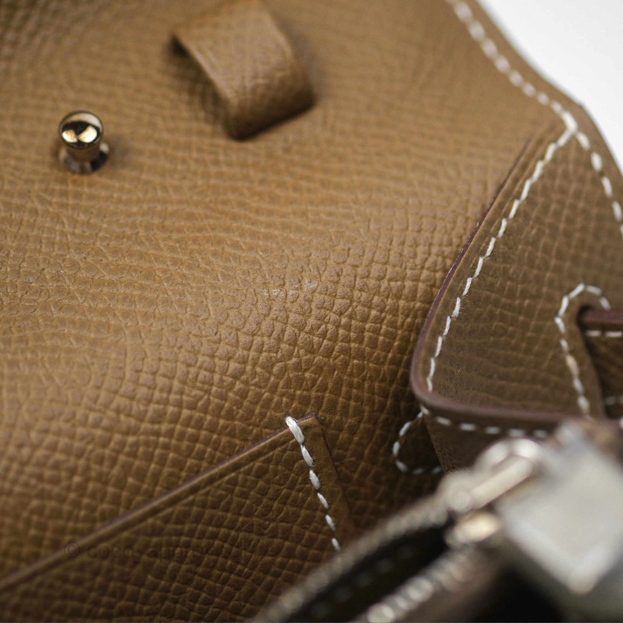 Herms Kelly To Go Wallet Etoupe 18 Epsom Palladium Hardware