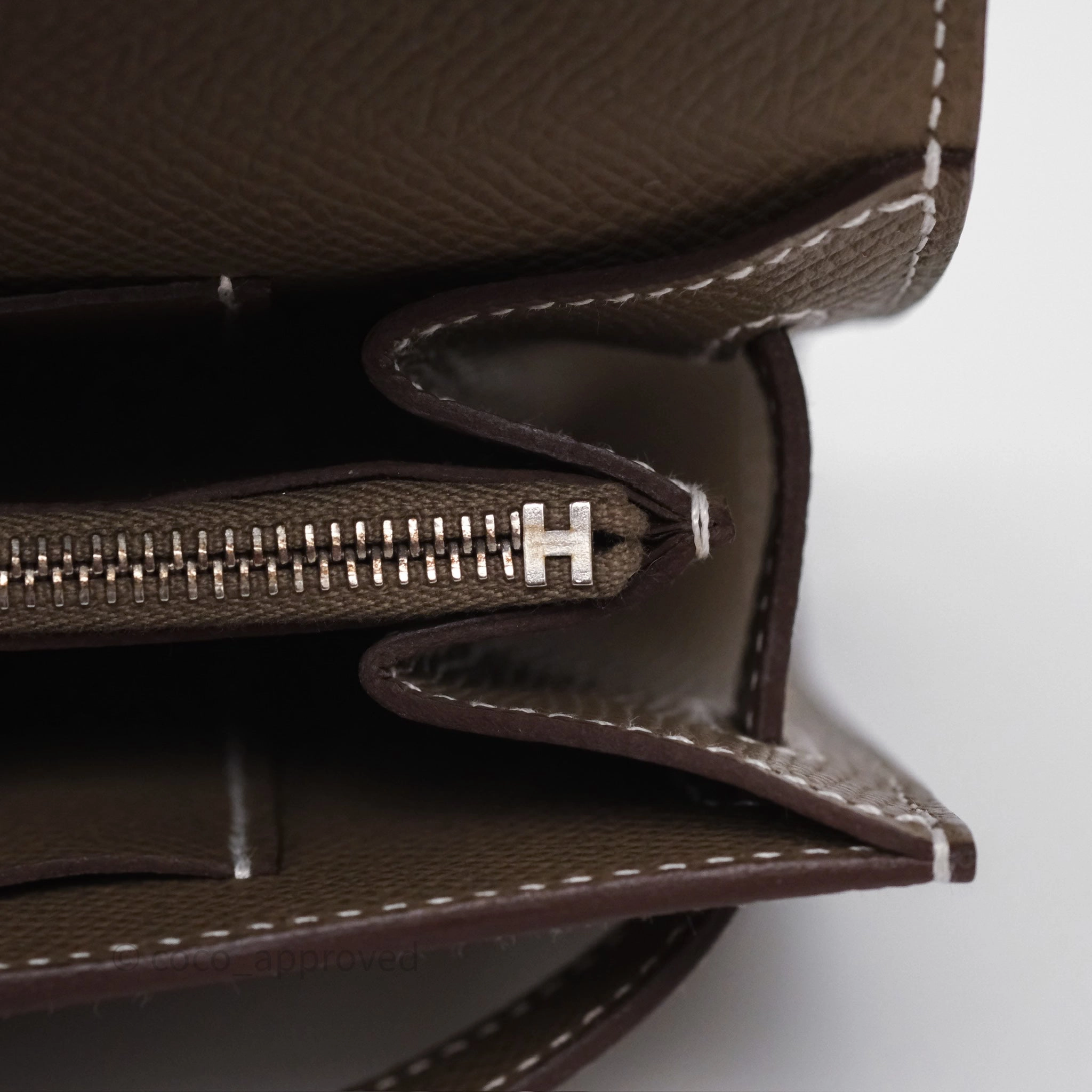 Herms Kelly To Go Wallet Etoupe 18 Epsom Palladium Hardware