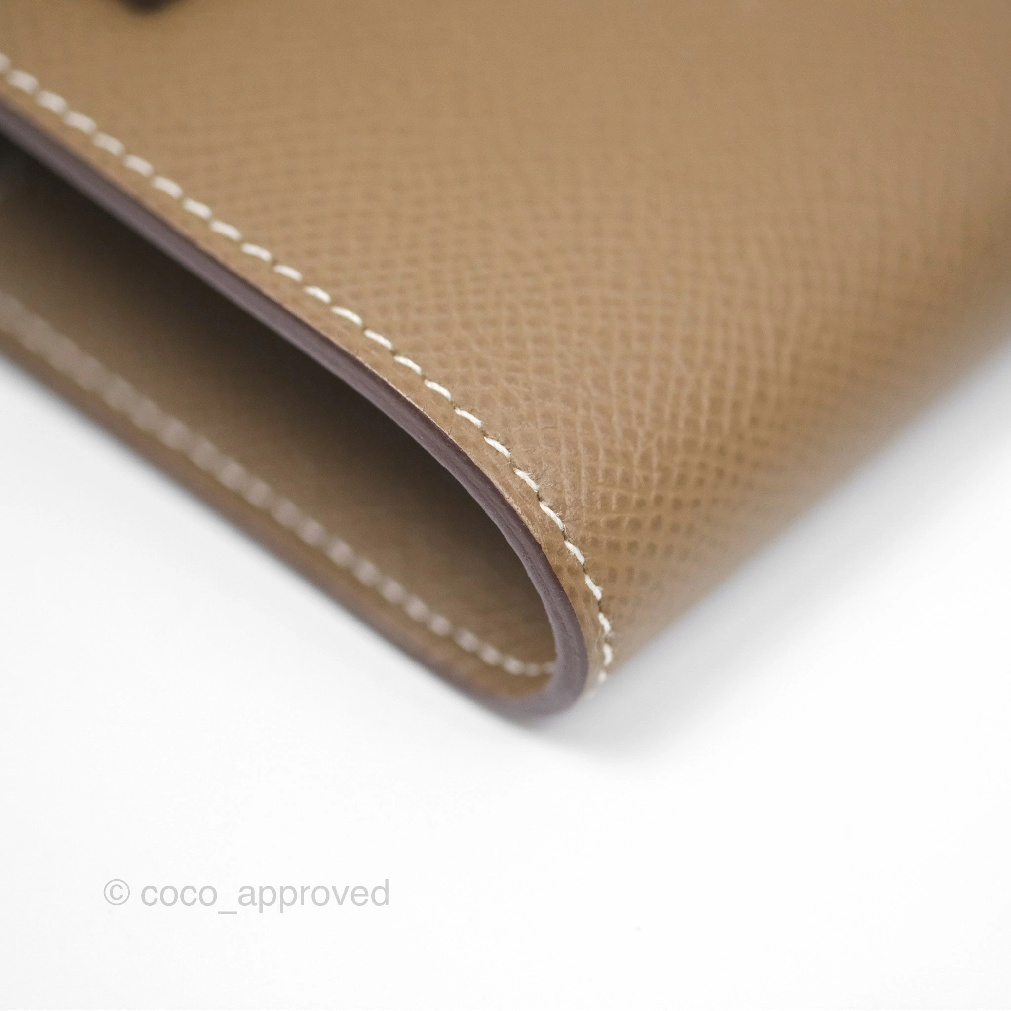 Herms Kelly To Go Wallet Etoupe 18 Epsom Palladium Hardware