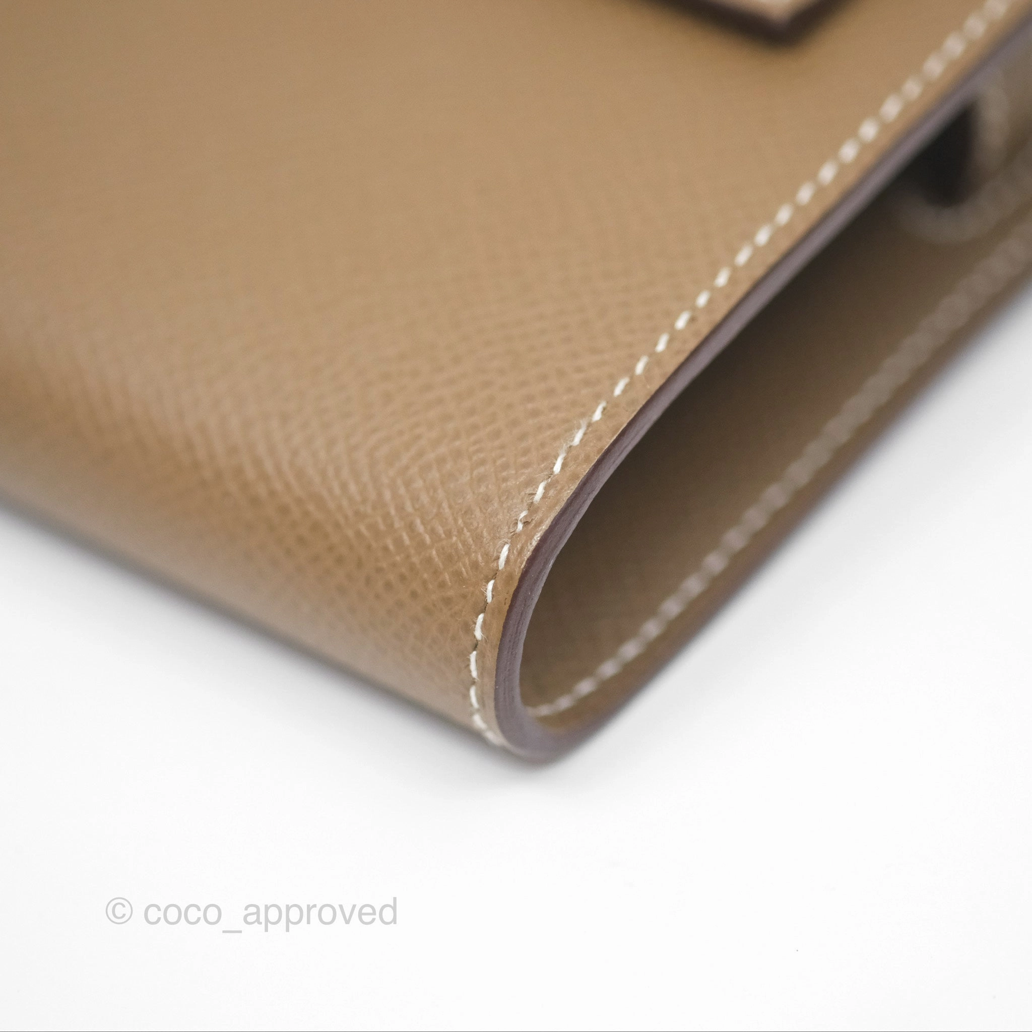 Herms Kelly To Go Wallet Etoupe 18 Epsom Palladium Hardware