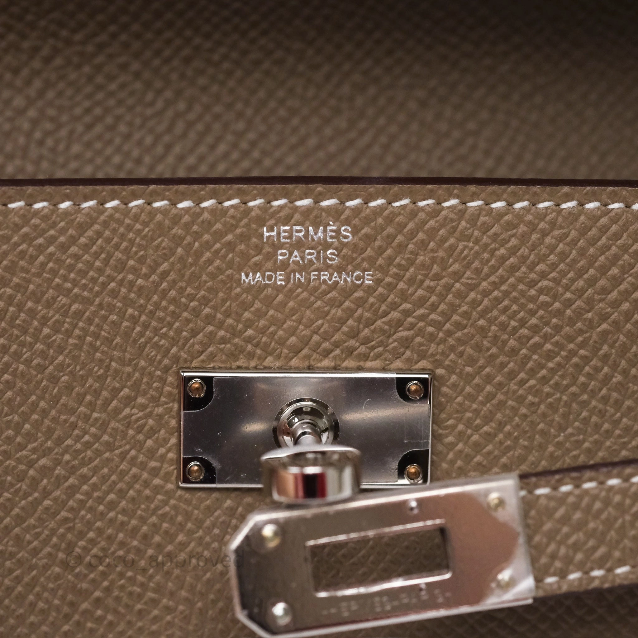 Herms Kelly To Go Wallet Etoupe 18 Epsom Palladium Hardware