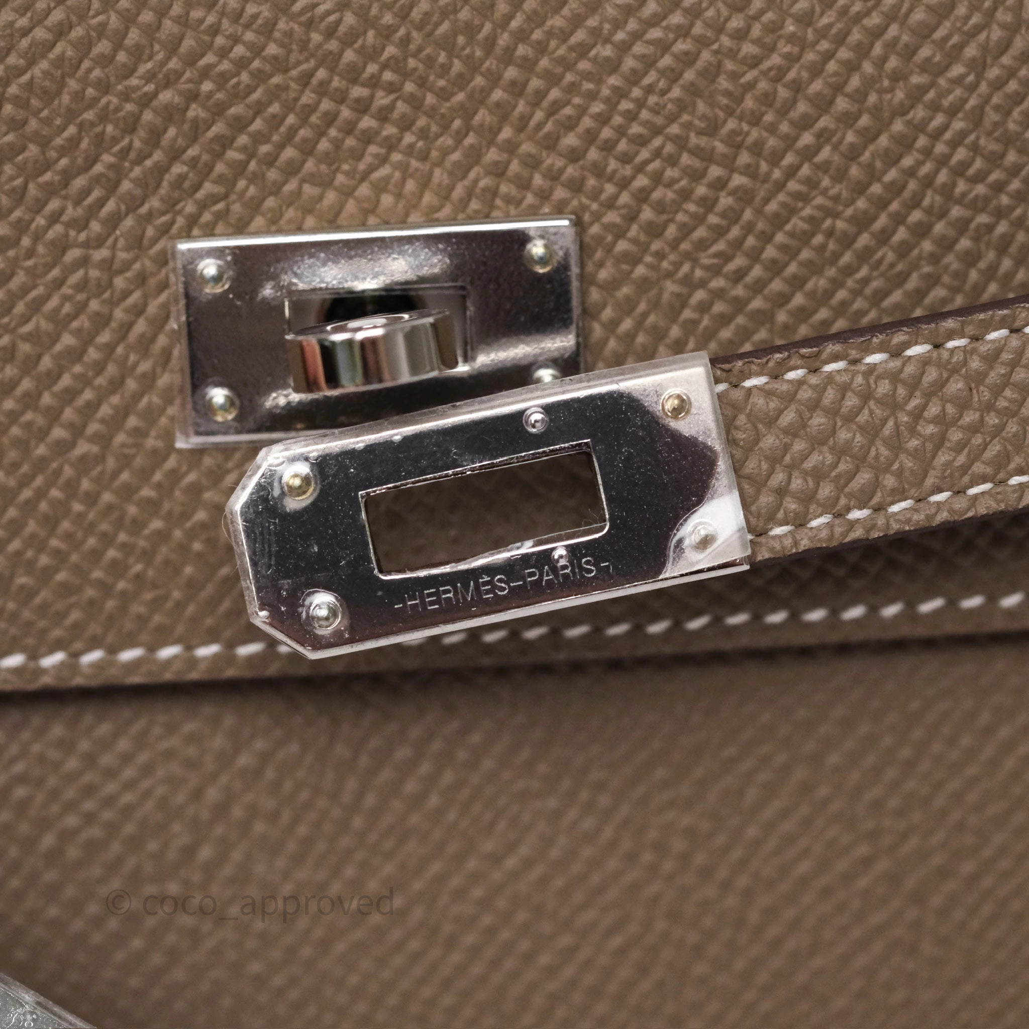 Herms Kelly To Go Wallet Etoupe 18 Epsom Palladium Hardware