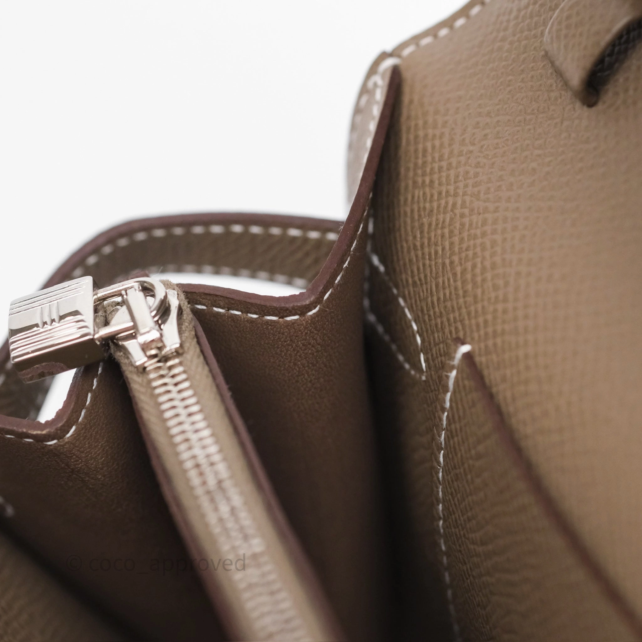 Herms Kelly To Go Wallet Etoupe 18 Epsom Palladium Hardware