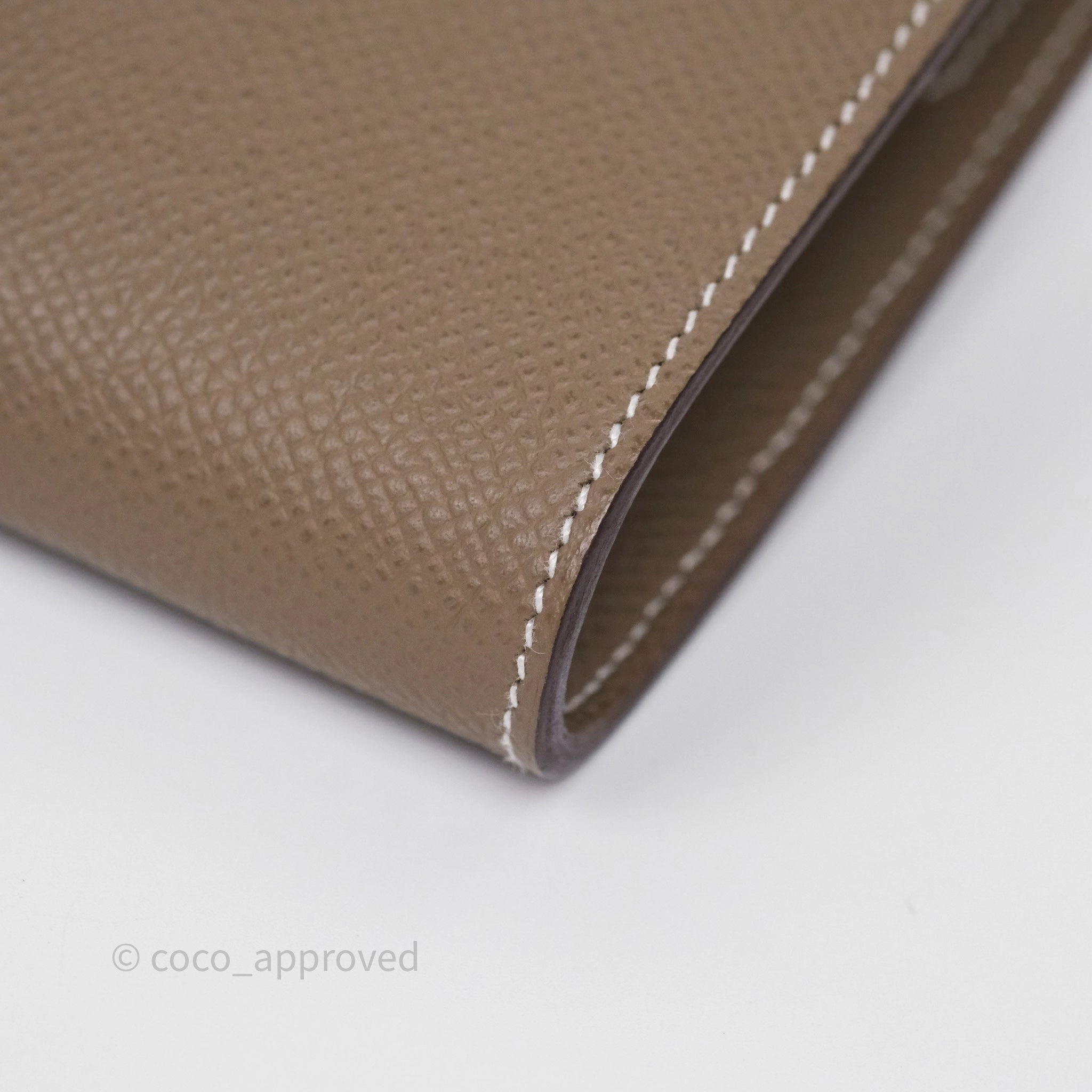 Herms Kelly To Go Wallet Etoupe 18 Epsom Palladium Hardware