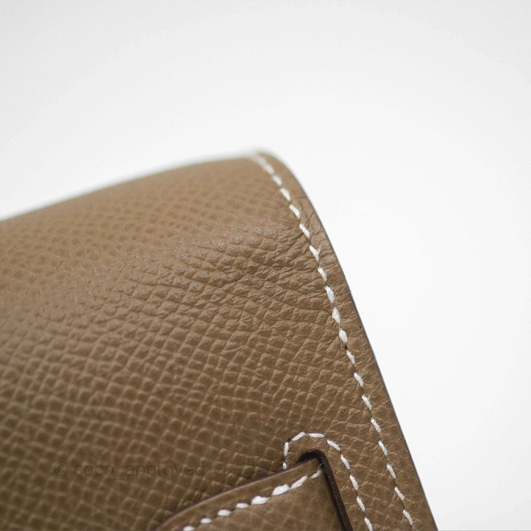 Herms Kelly To Go Wallet Etoupe 18 Epsom Palladium Hardware