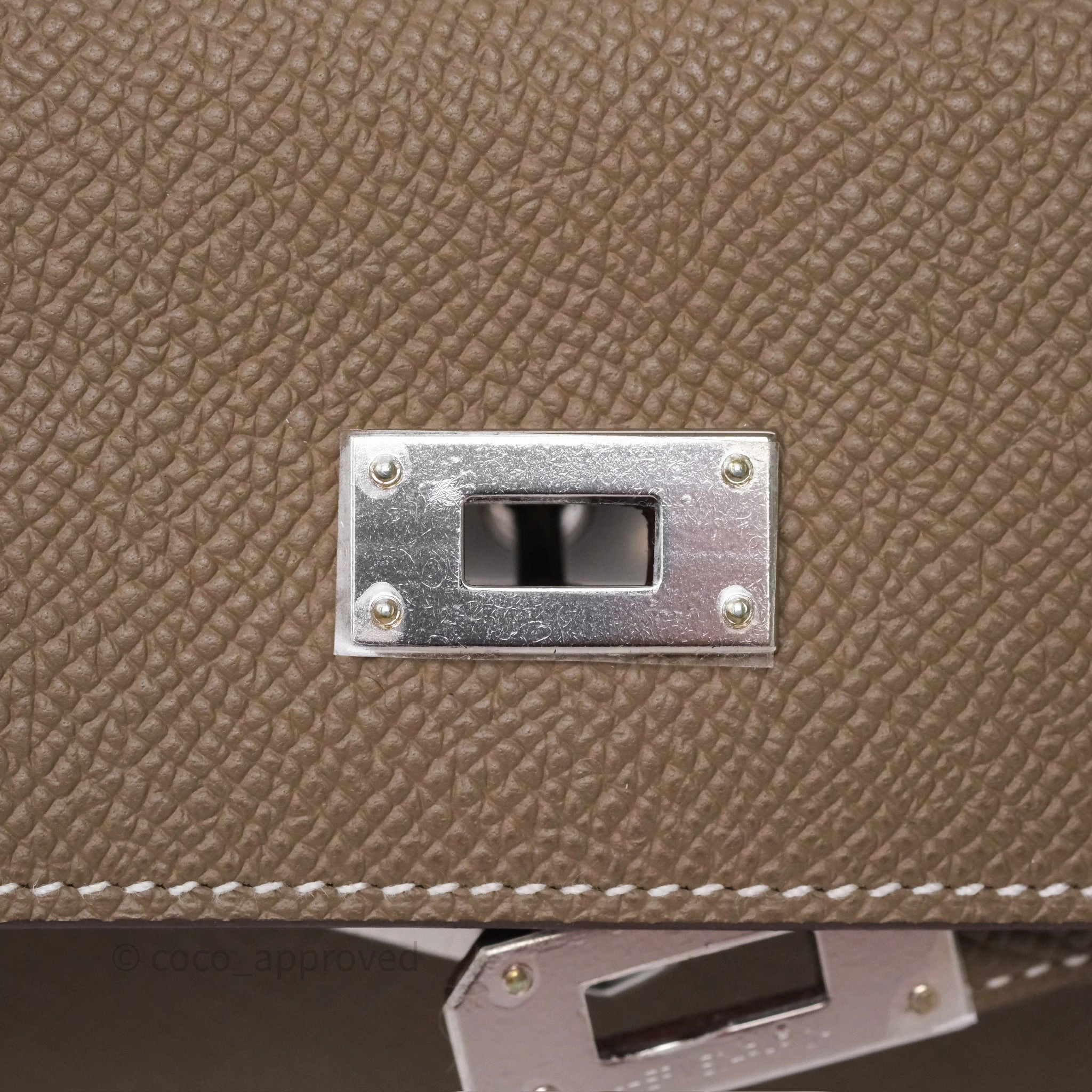 Herms Kelly To Go Wallet Etoupe 18 Epsom Palladium Hardware