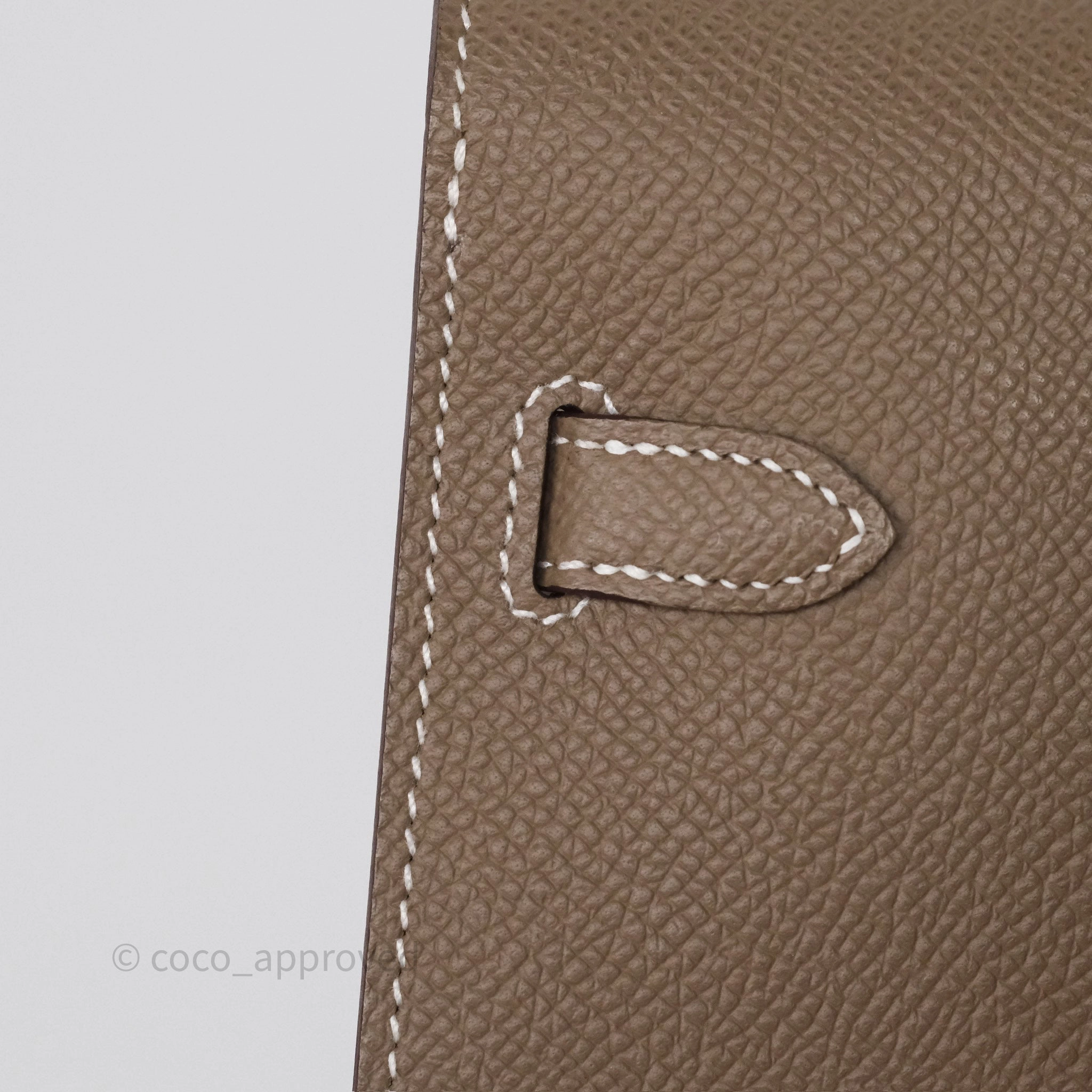 Herms Kelly To Go Wallet Etoupe 18 Epsom Palladium Hardware