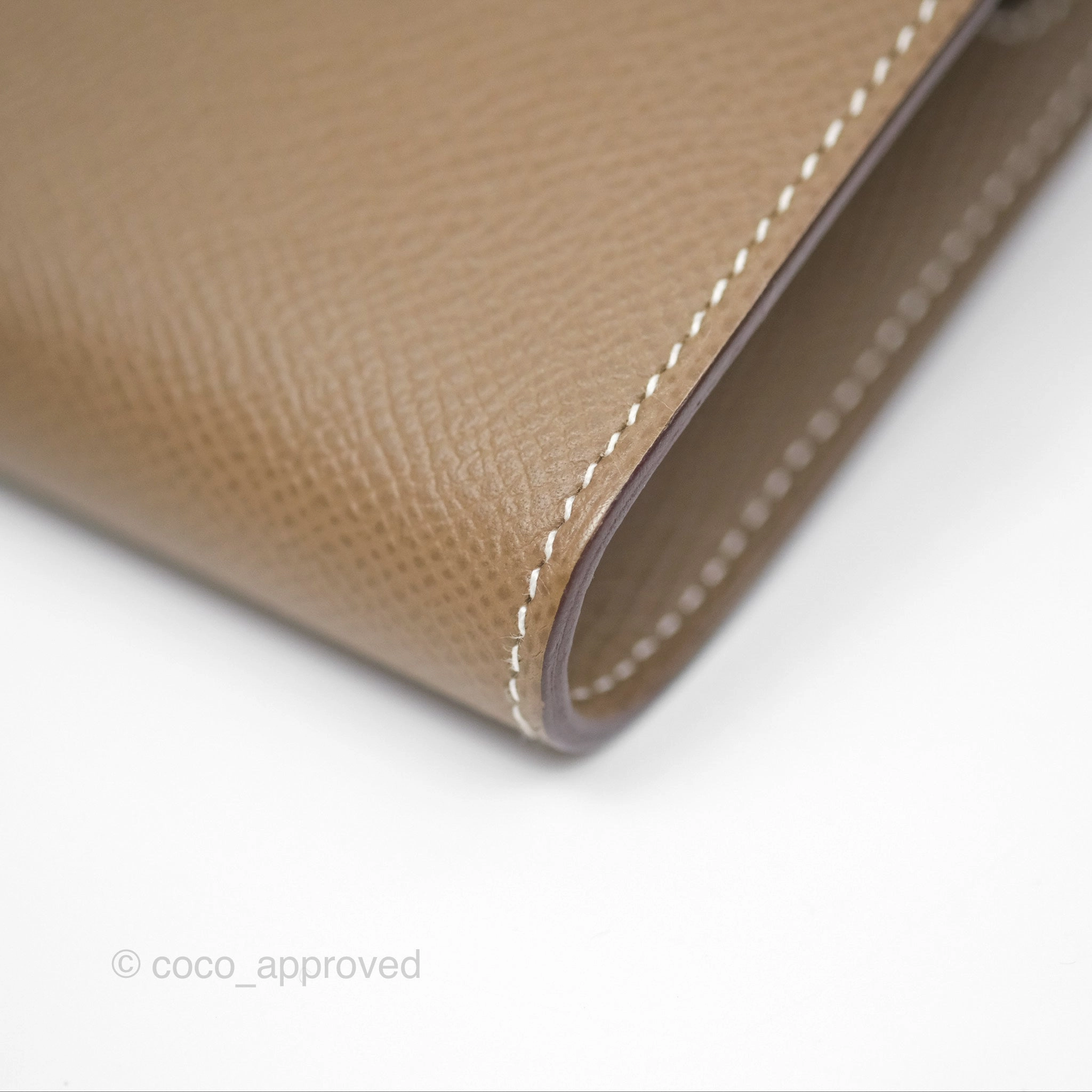 Herms Kelly To Go Wallet Etoupe 18 Epsom Palladium Hardware