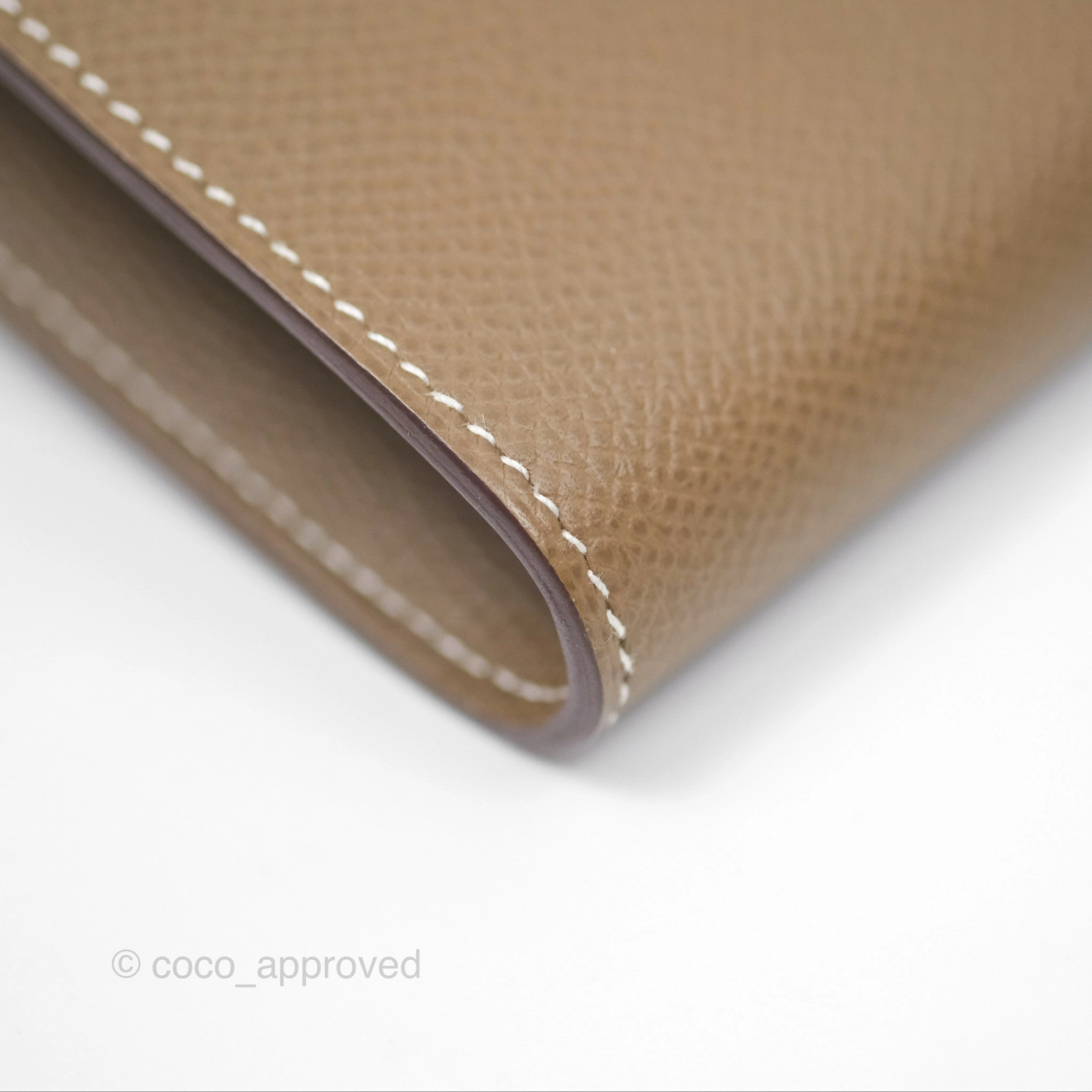 Herms Kelly To Go Wallet Etoupe 18 Epsom Palladium Hardware