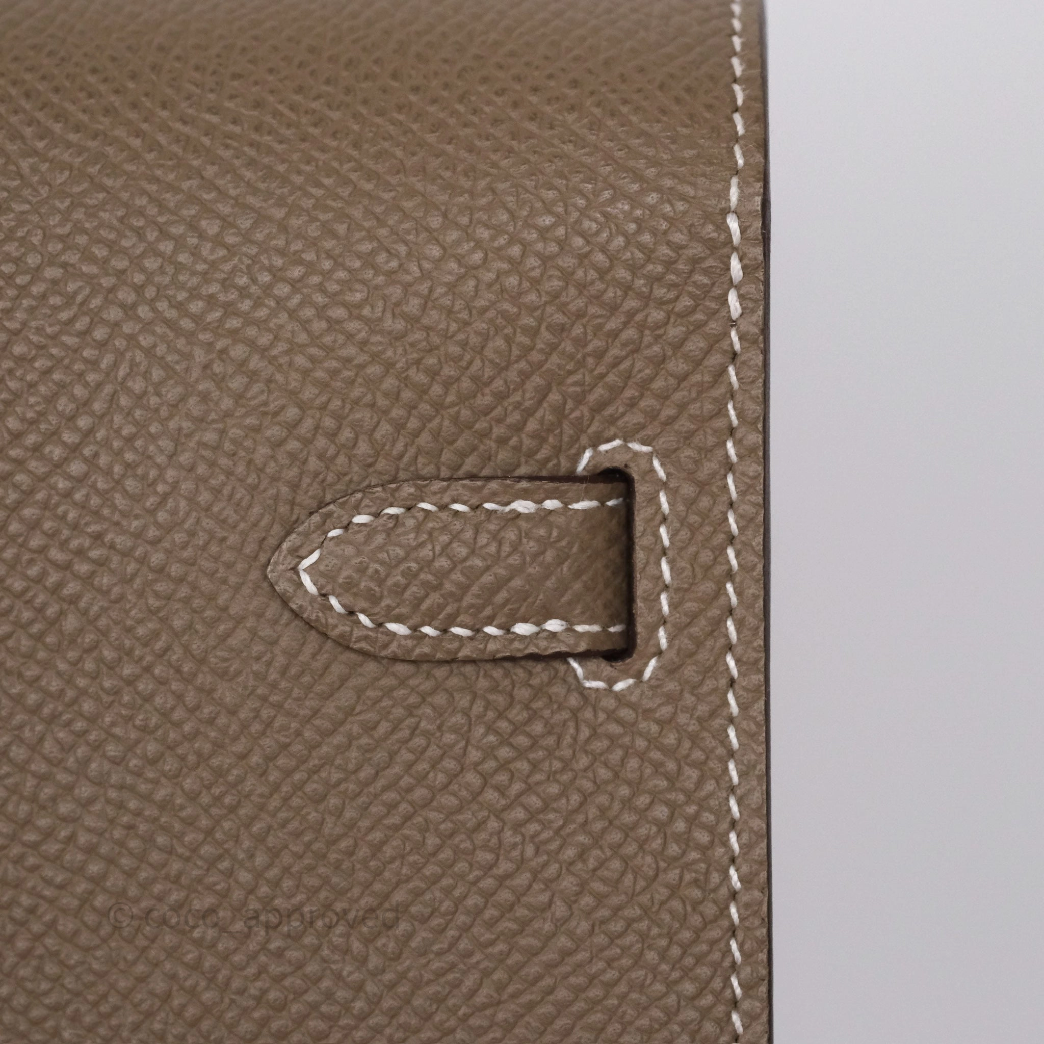 Herms Kelly To Go Wallet Etoupe 18 Epsom Palladium Hardware