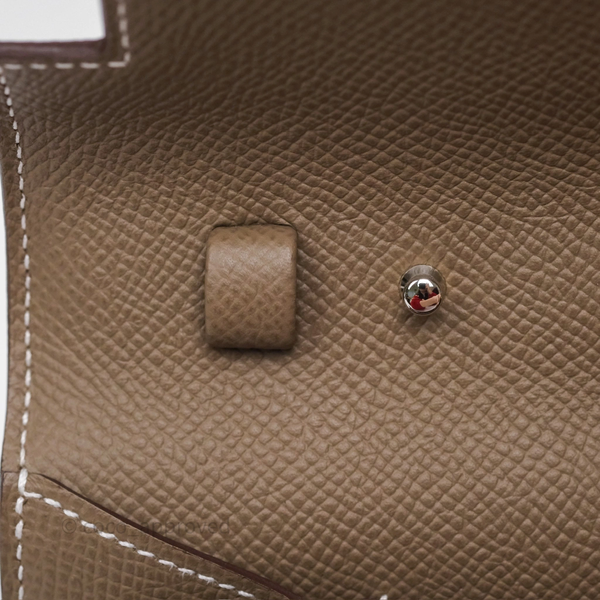 Herms Kelly To Go Wallet Etoupe 18 Epsom Palladium Hardware