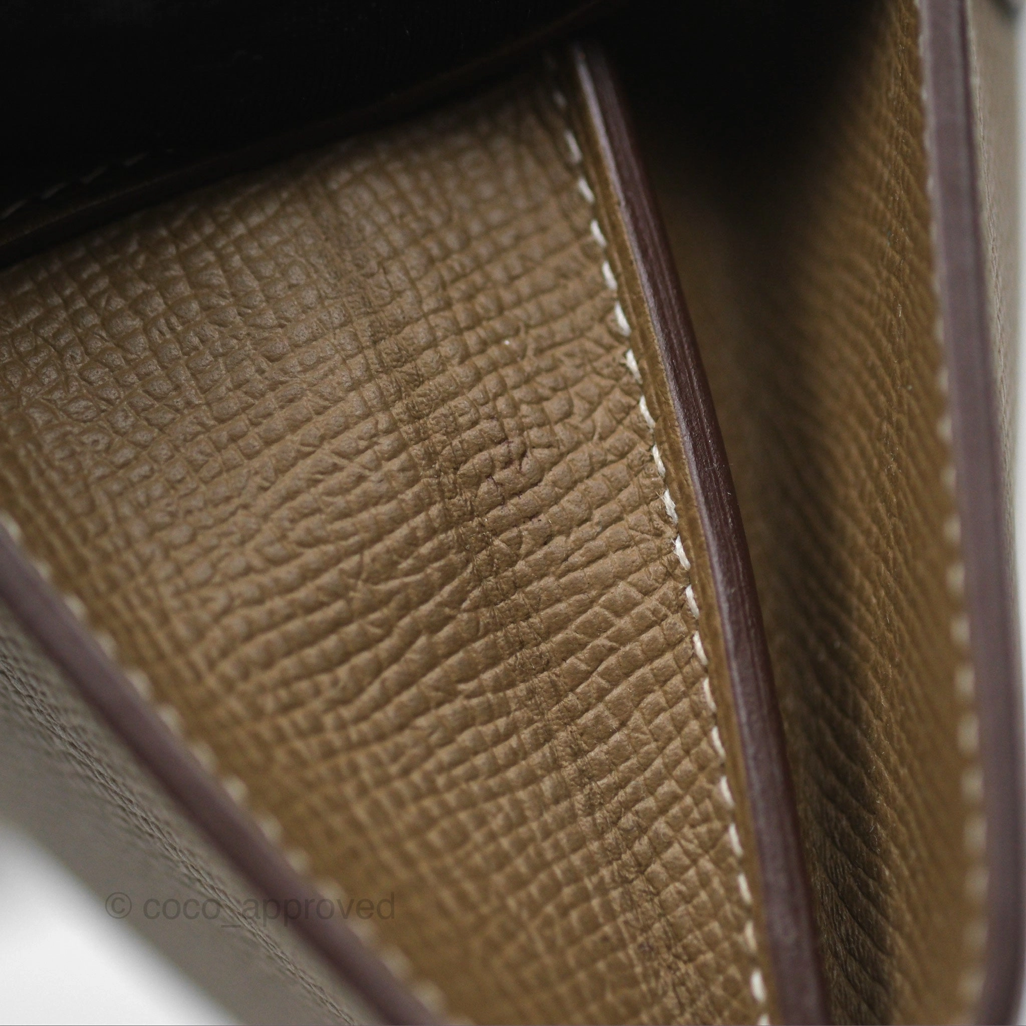 Herms Kelly To Go Wallet Etoupe 18 Epsom Palladium Hardware