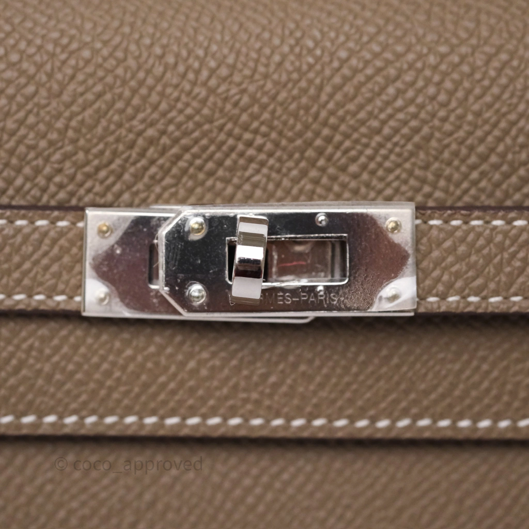 Herms Kelly To Go Wallet Etoupe 18 Epsom Palladium Hardware