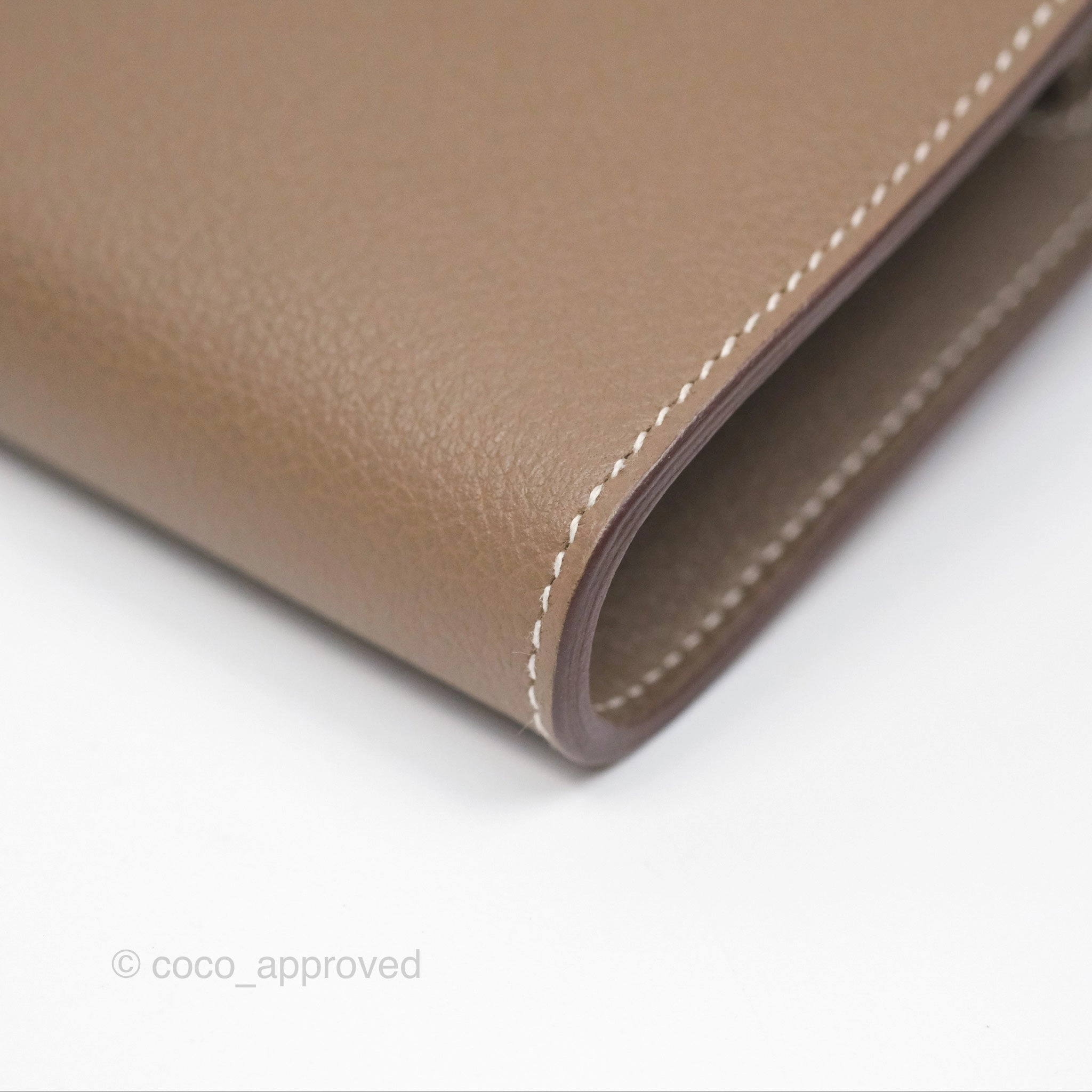 Herms Kelly To Go Wallet Etoupe Evercolor Gold Hardware