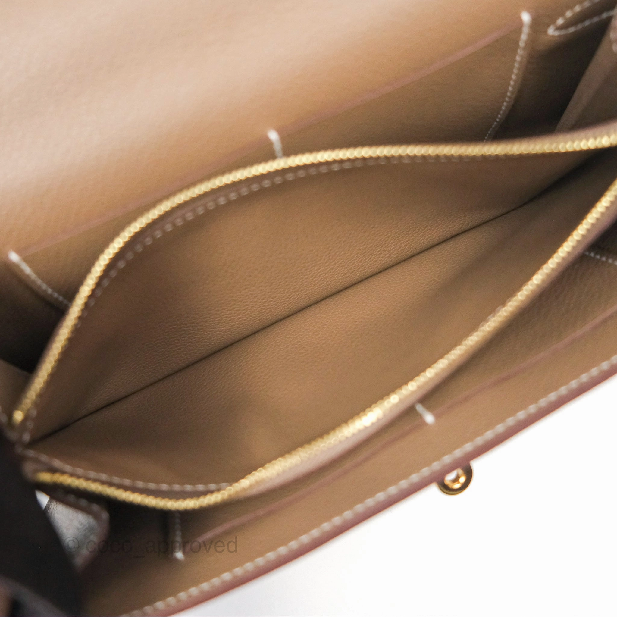 Herms Kelly To Go Wallet Etoupe Evercolor Gold Hardware