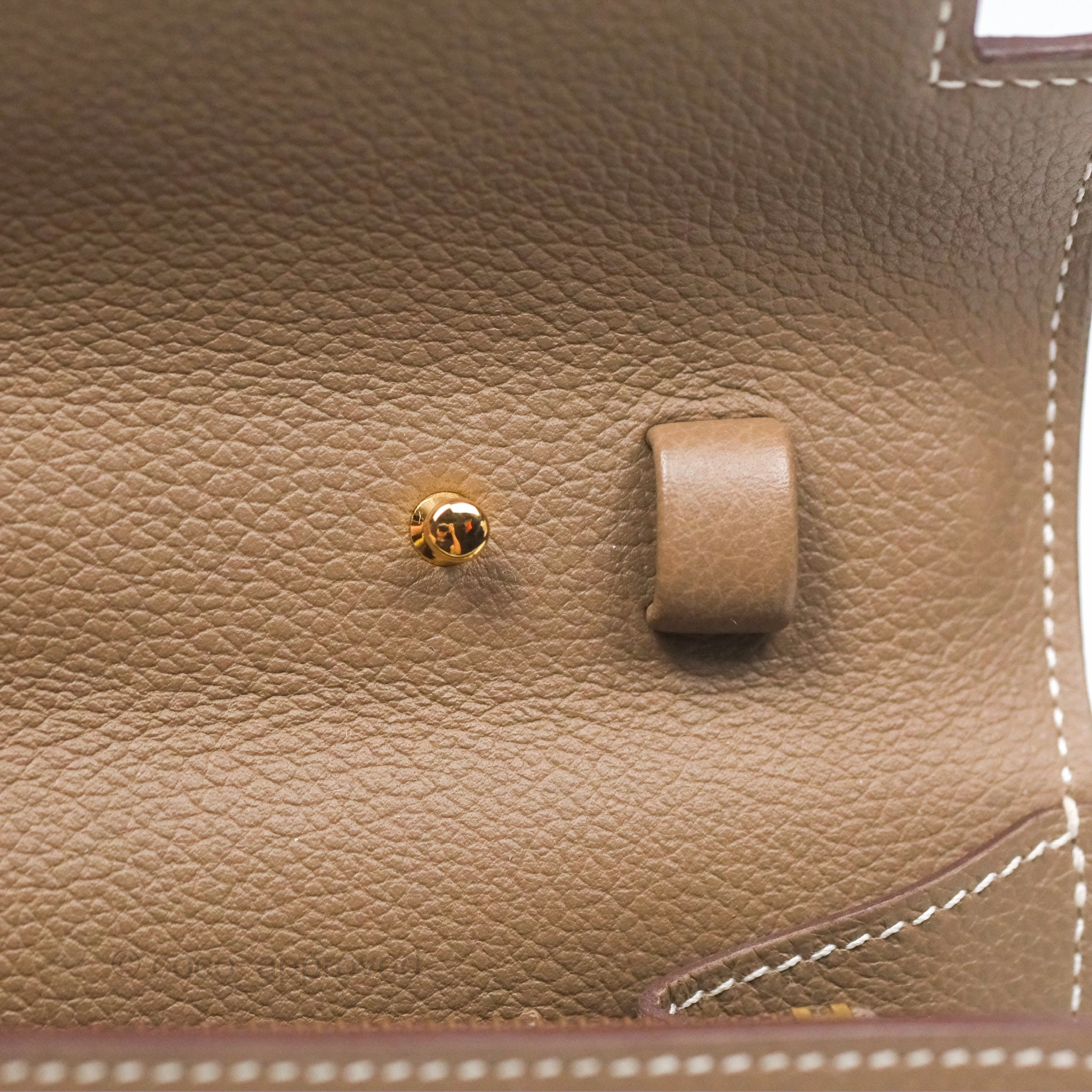 Herms Kelly To Go Wallet Etoupe Evercolor Gold Hardware