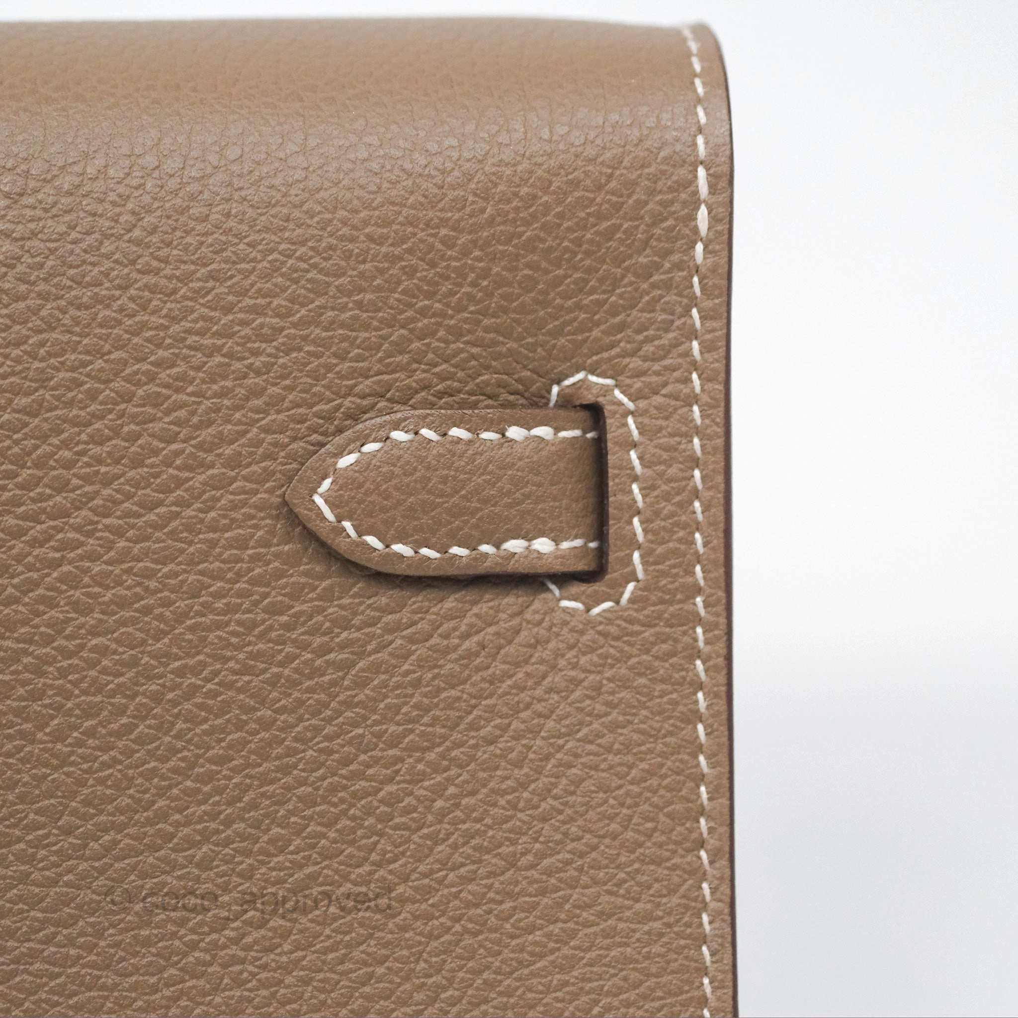 Herms Kelly To Go Wallet Etoupe Evercolor Gold Hardware