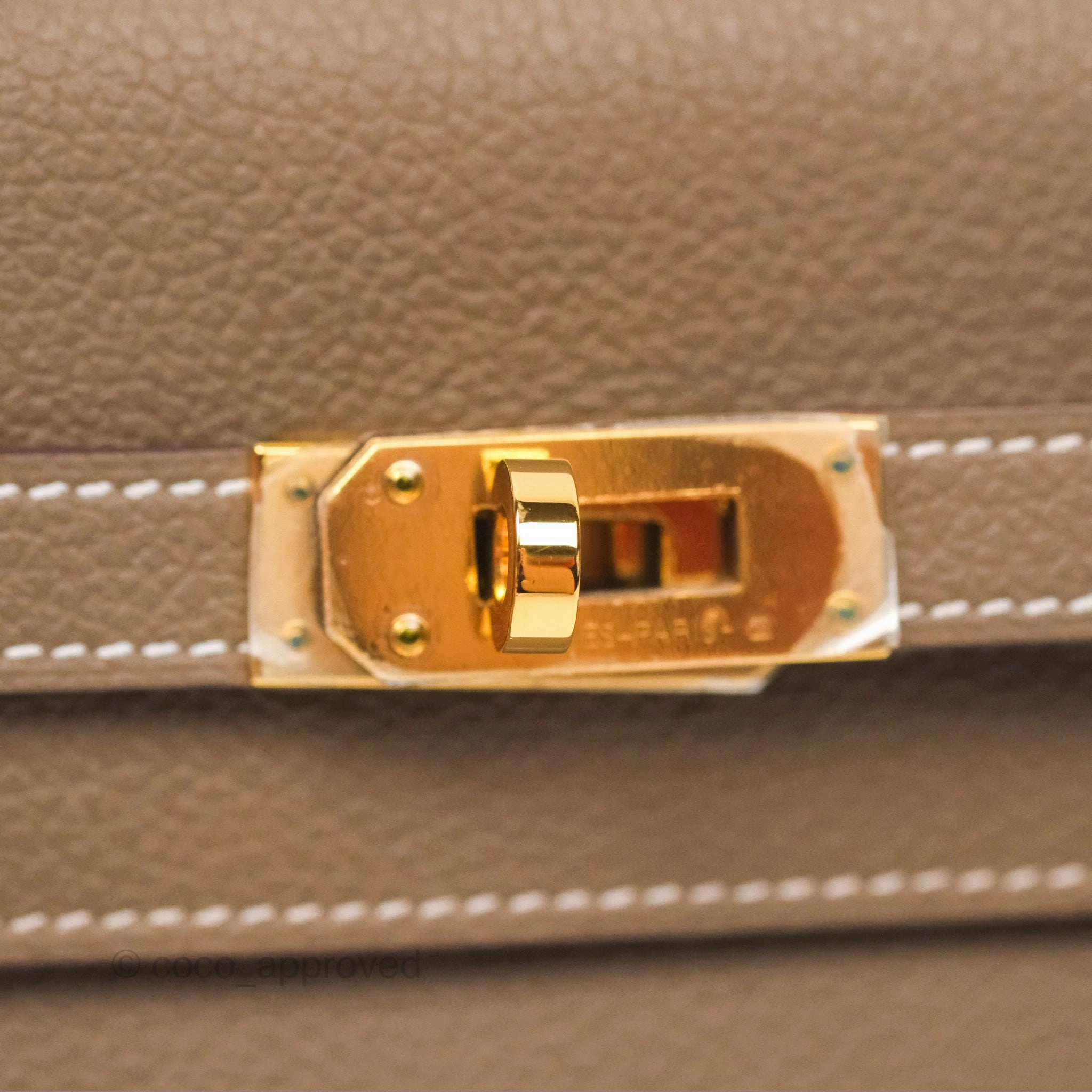 Herms Kelly To Go Wallet Etoupe Evercolor Gold Hardware