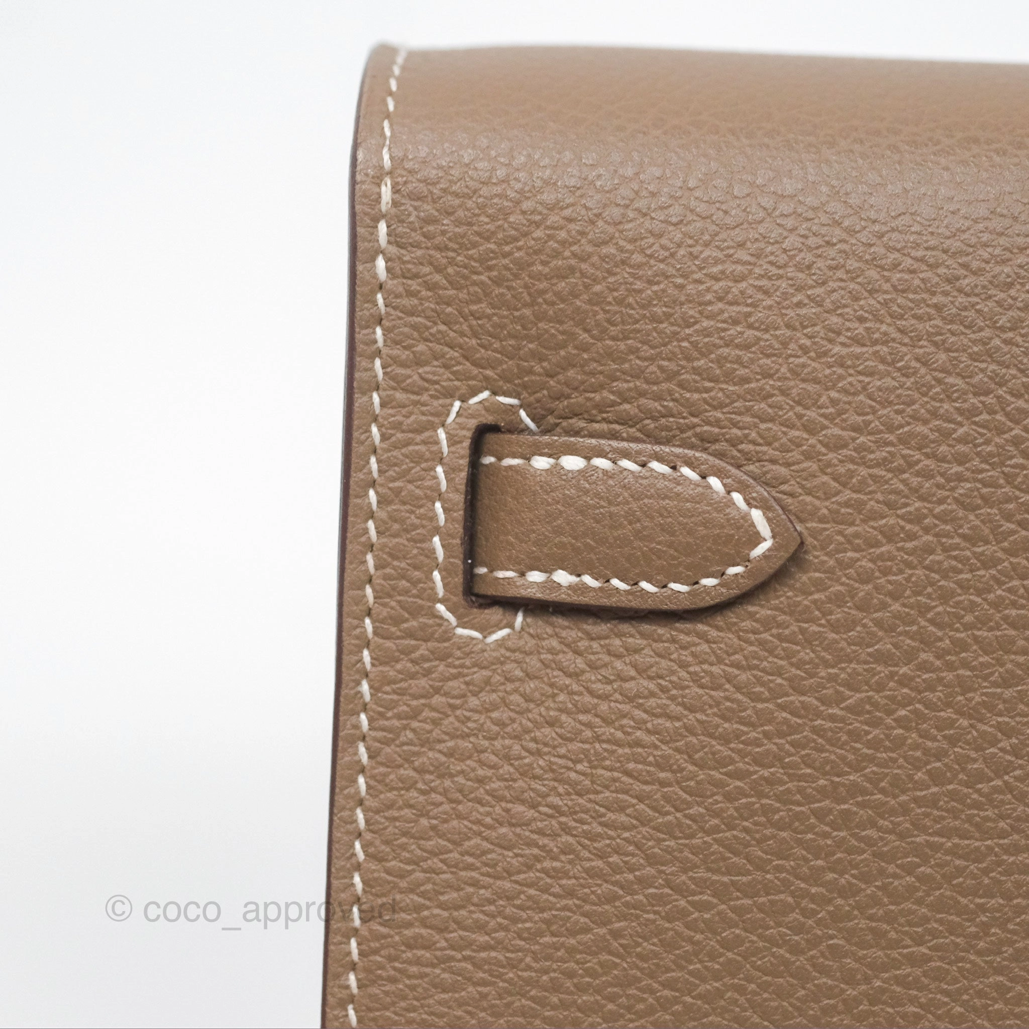Herms Kelly To Go Wallet Etoupe Evercolor Gold Hardware