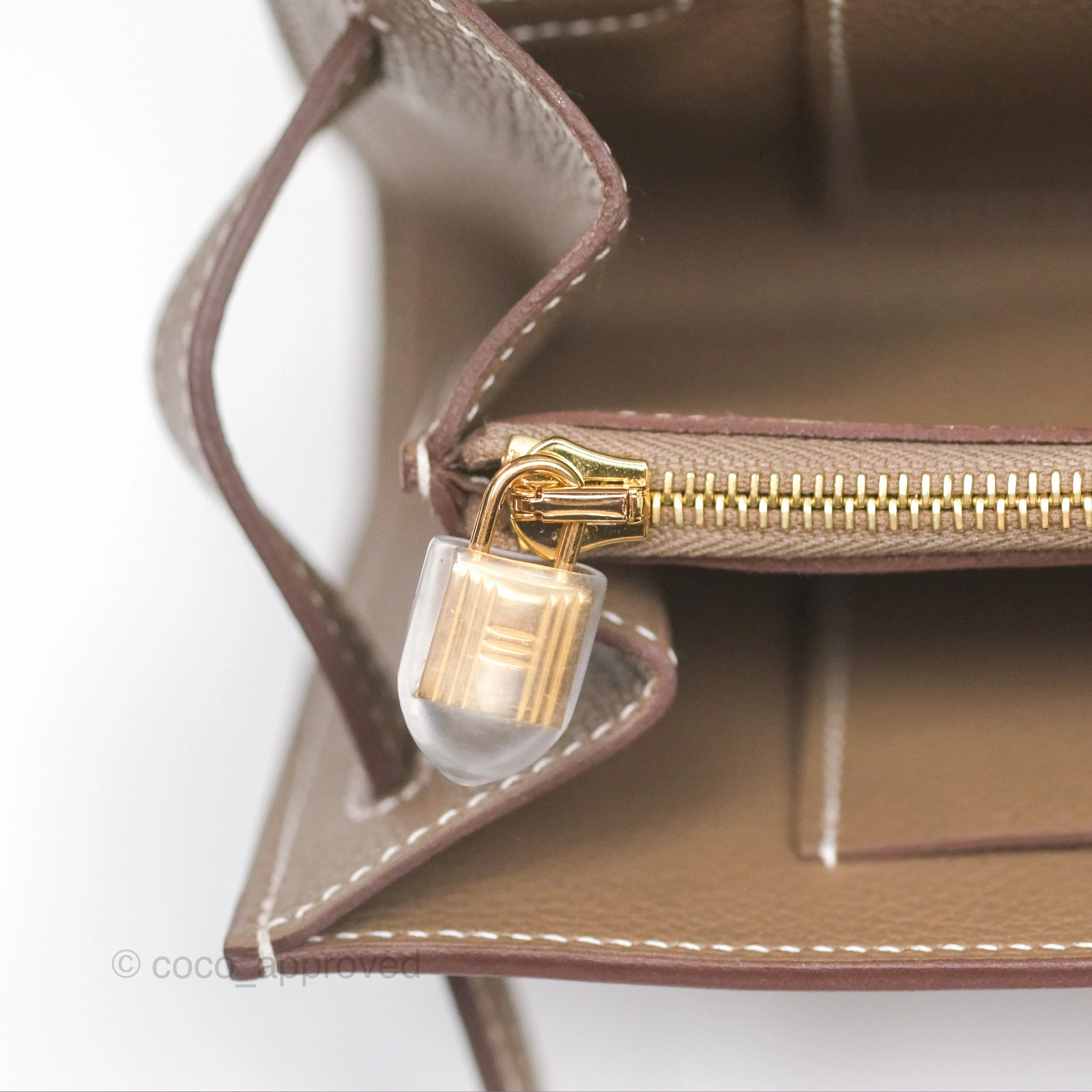 Herms Kelly To Go Wallet Etoupe Evercolor Gold Hardware