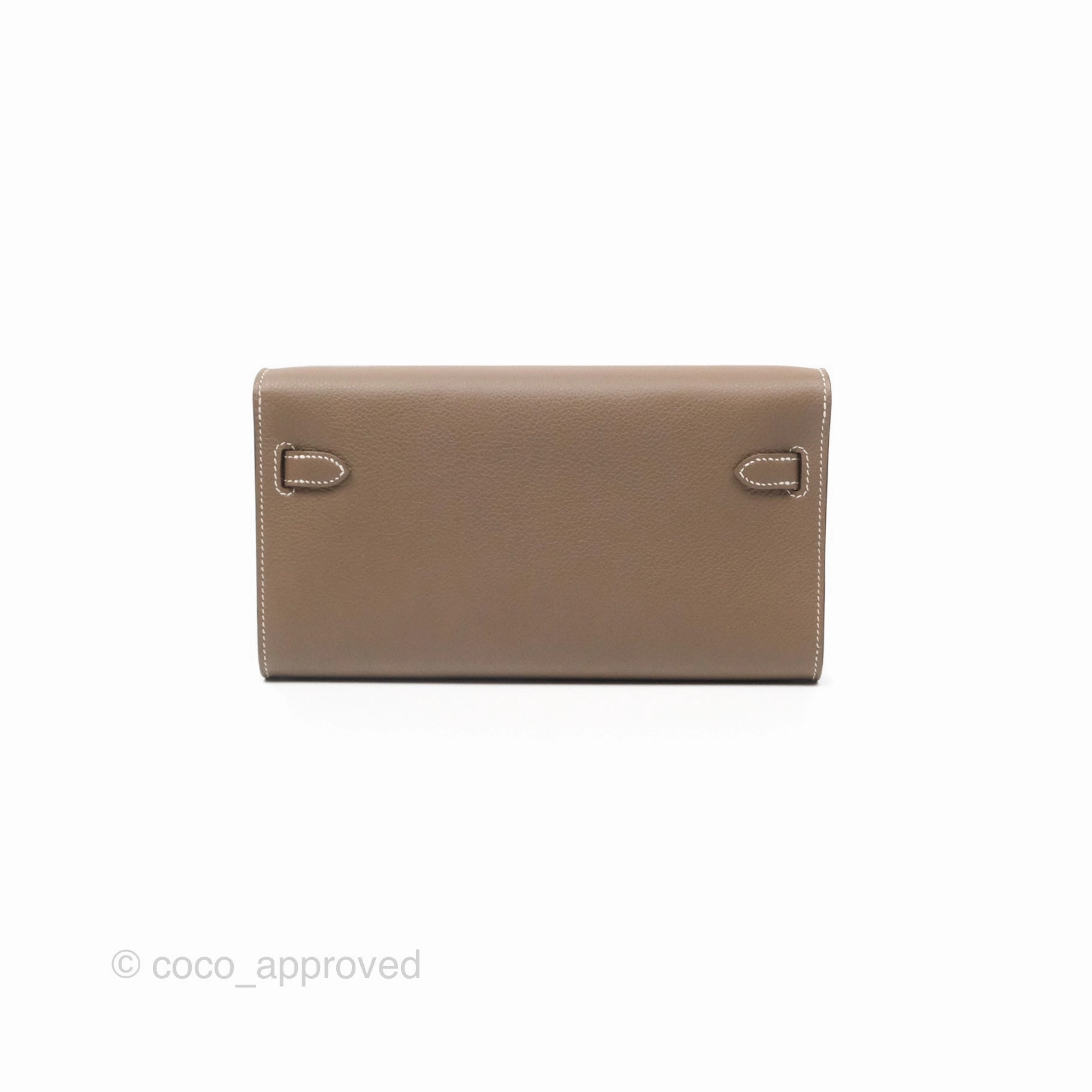 Herms Kelly To Go Wallet Etoupe Evercolor Gold Hardware