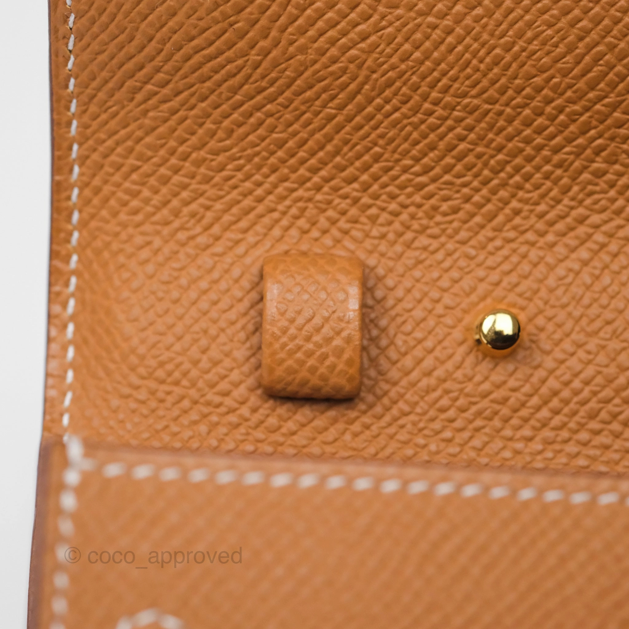 Herms Kelly To Go Wallet Gold 37 Epsom Gold Hardware