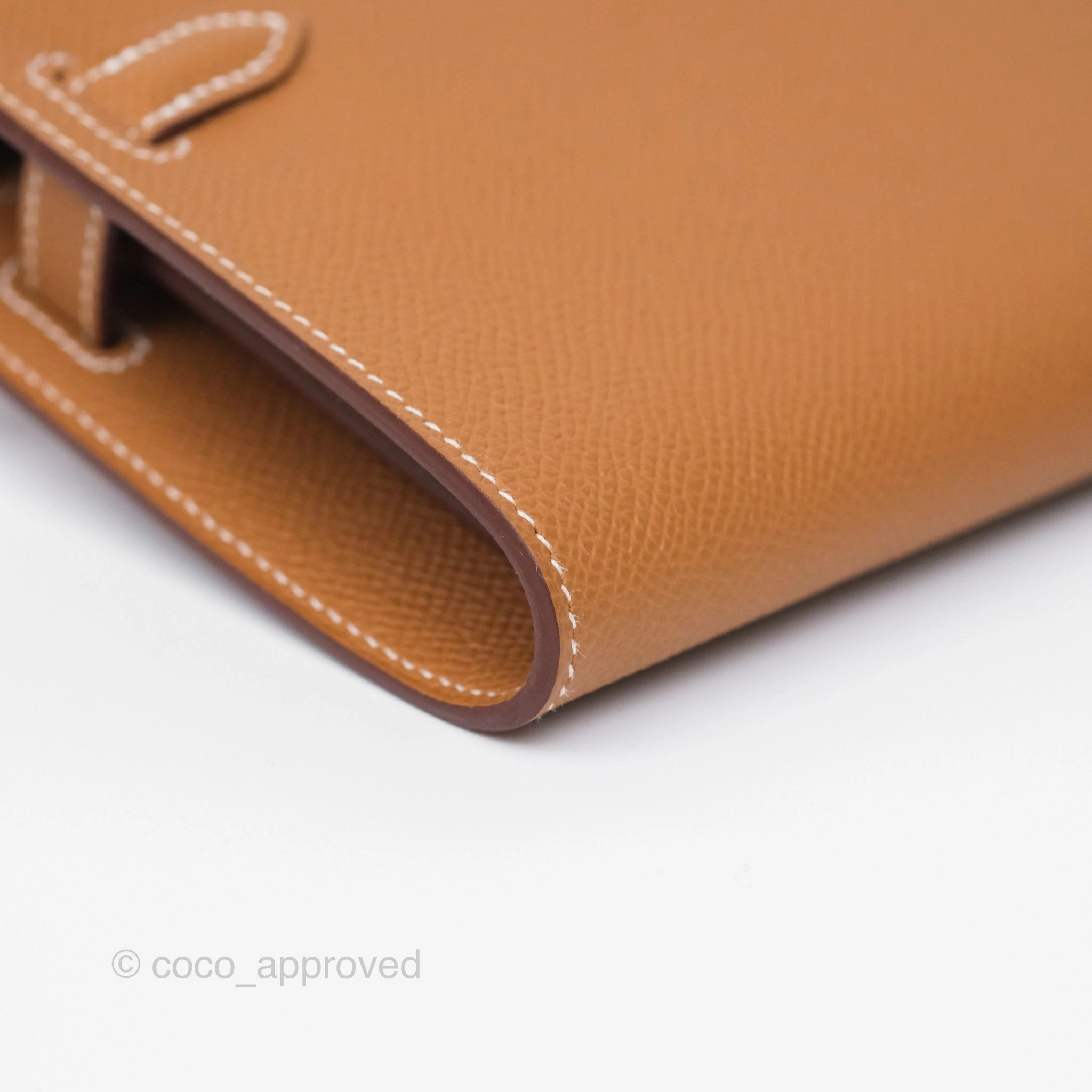 Herms Kelly To Go Wallet Gold 37 Epsom Gold Hardware