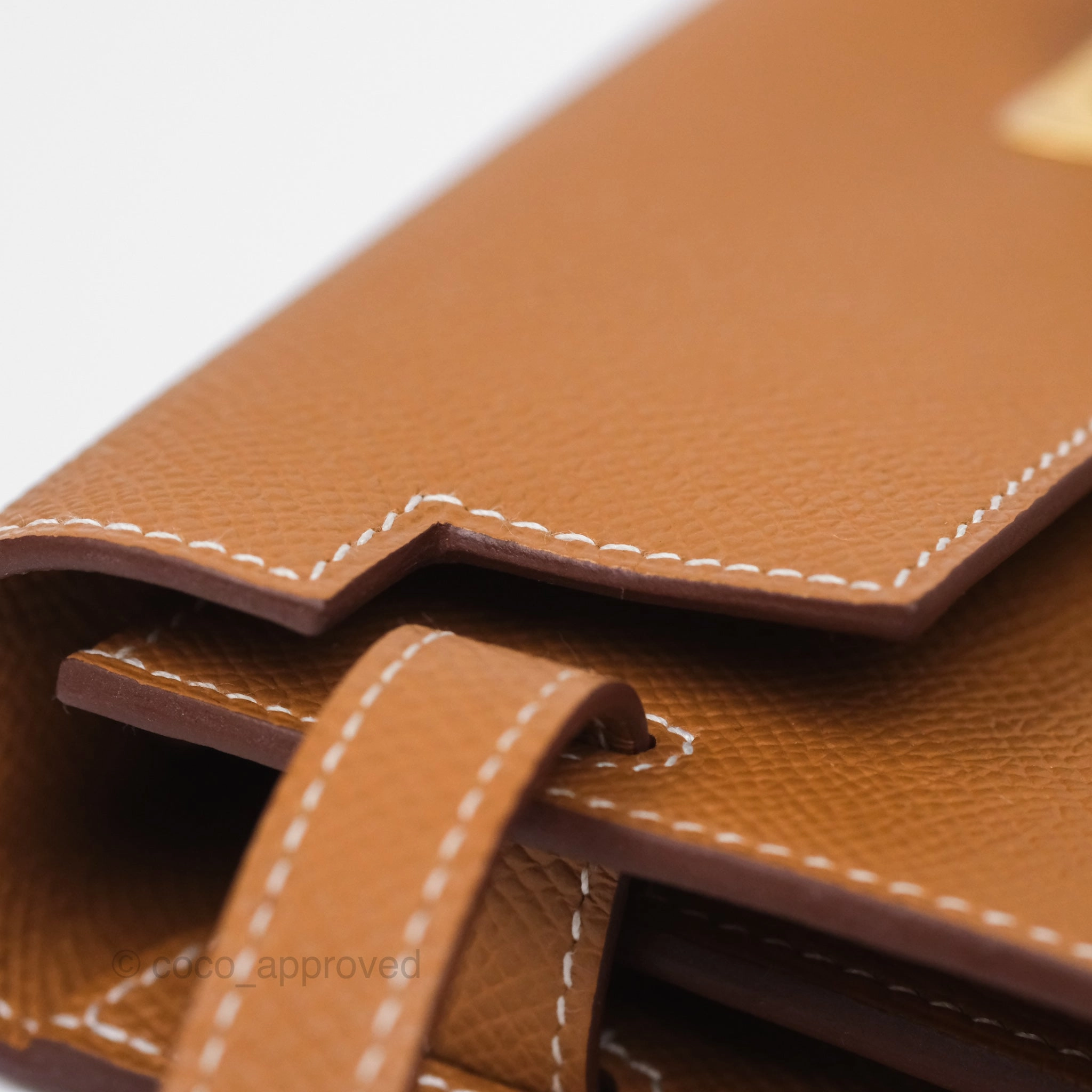 Herms Kelly To Go Wallet Gold 37 Epsom Gold Hardware