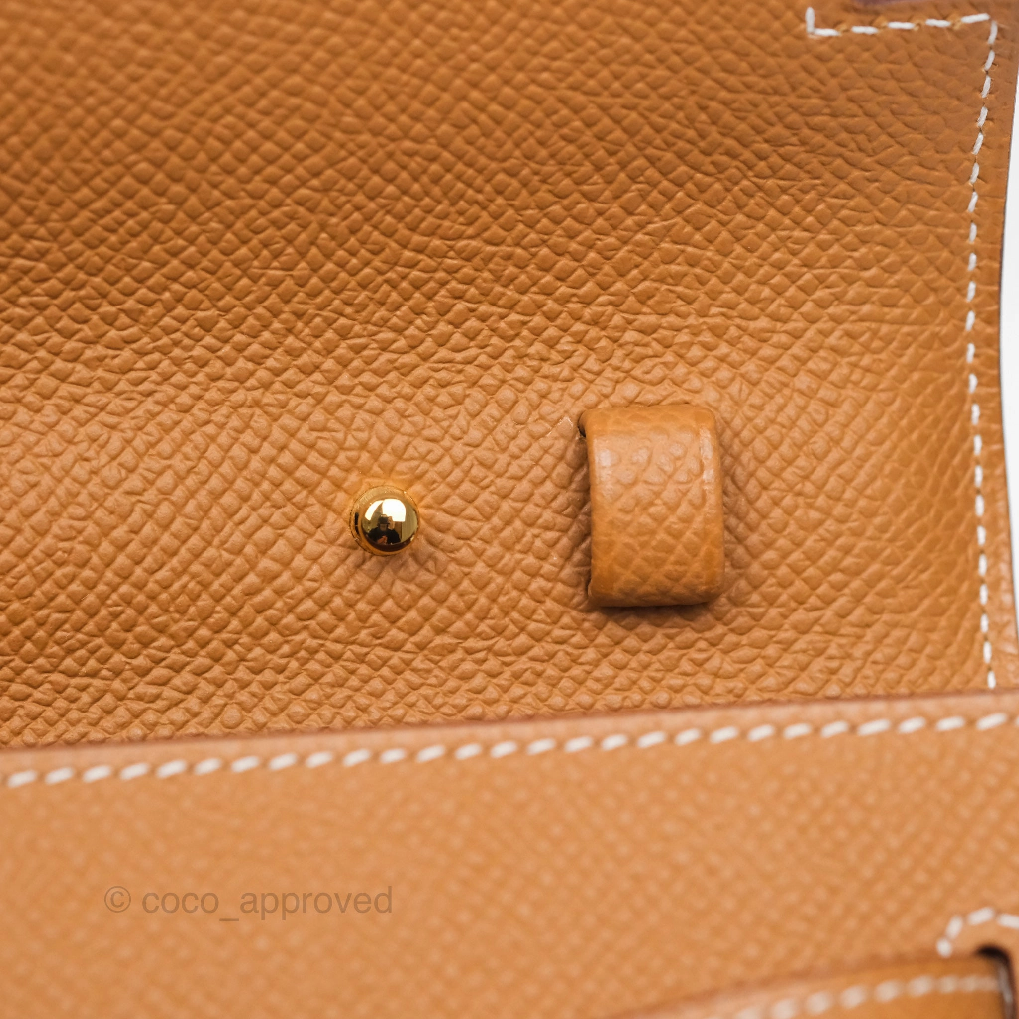 Herms Kelly To Go Wallet Gold 37 Epsom Gold Hardware