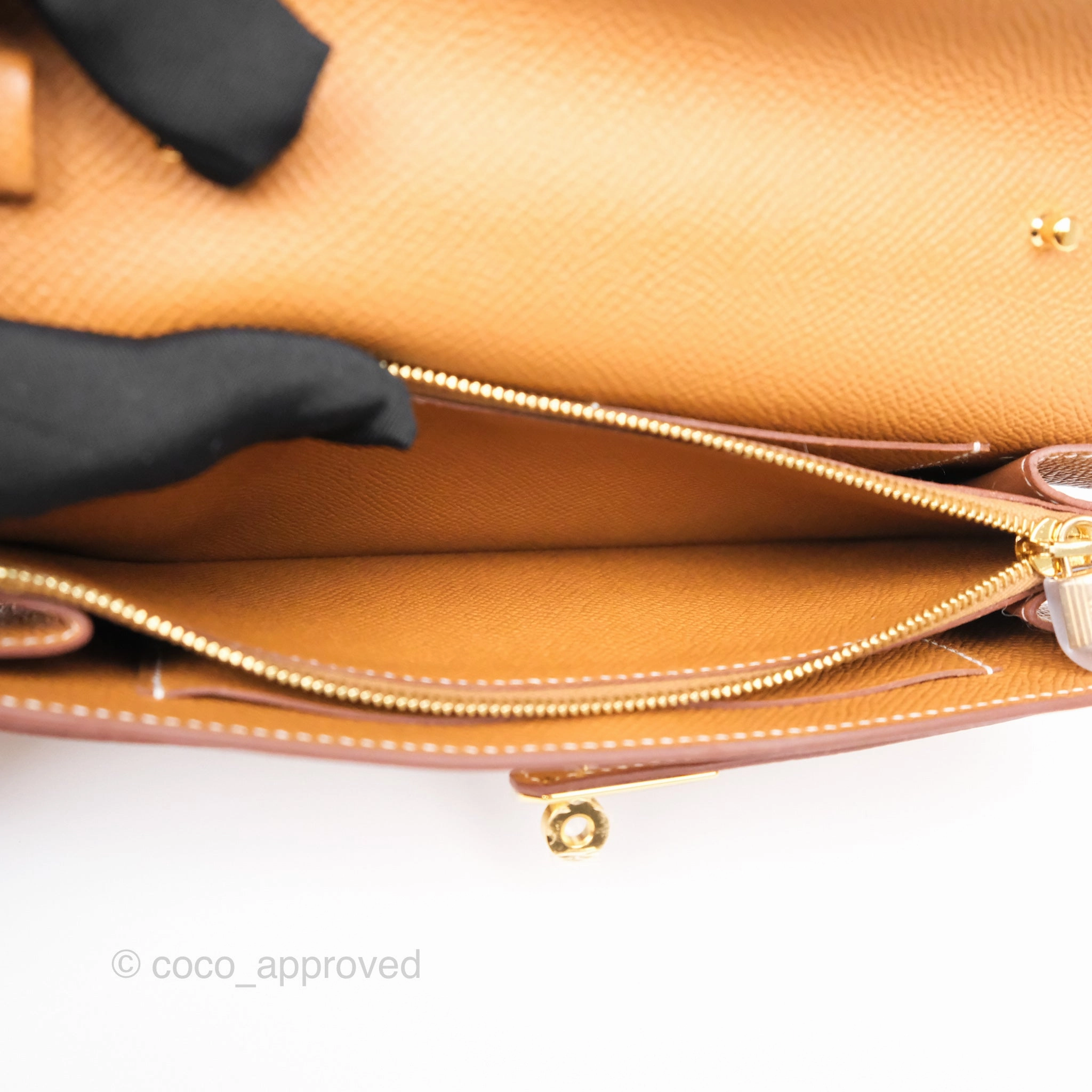 Herms Kelly To Go Wallet Gold 37 Epsom Gold Hardware