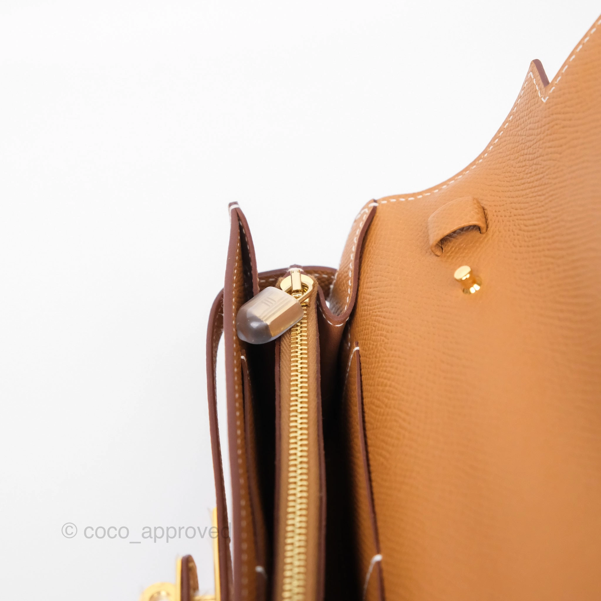 Herms Kelly To Go Wallet Gold 37 Epsom Gold Hardware