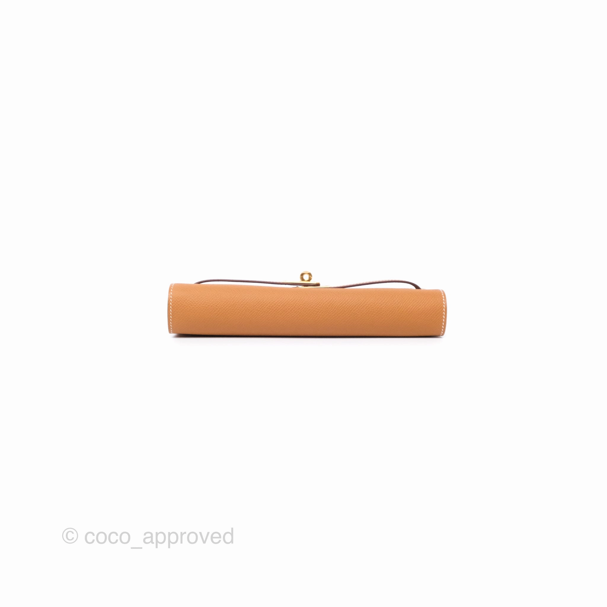 Herms Kelly To Go Wallet Gold 37 Epsom Gold Hardware