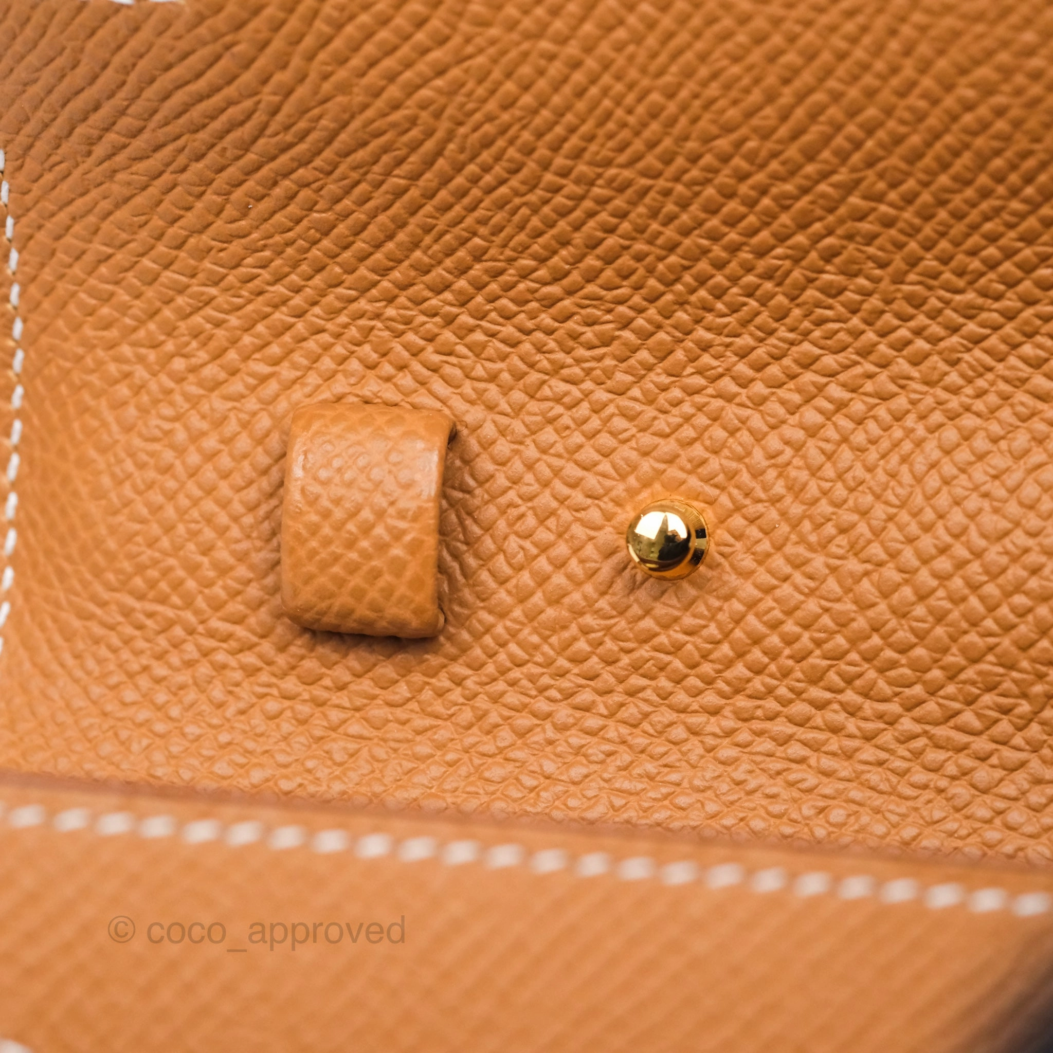Herms Kelly To Go Wallet Gold 37 Epsom Gold Hardware