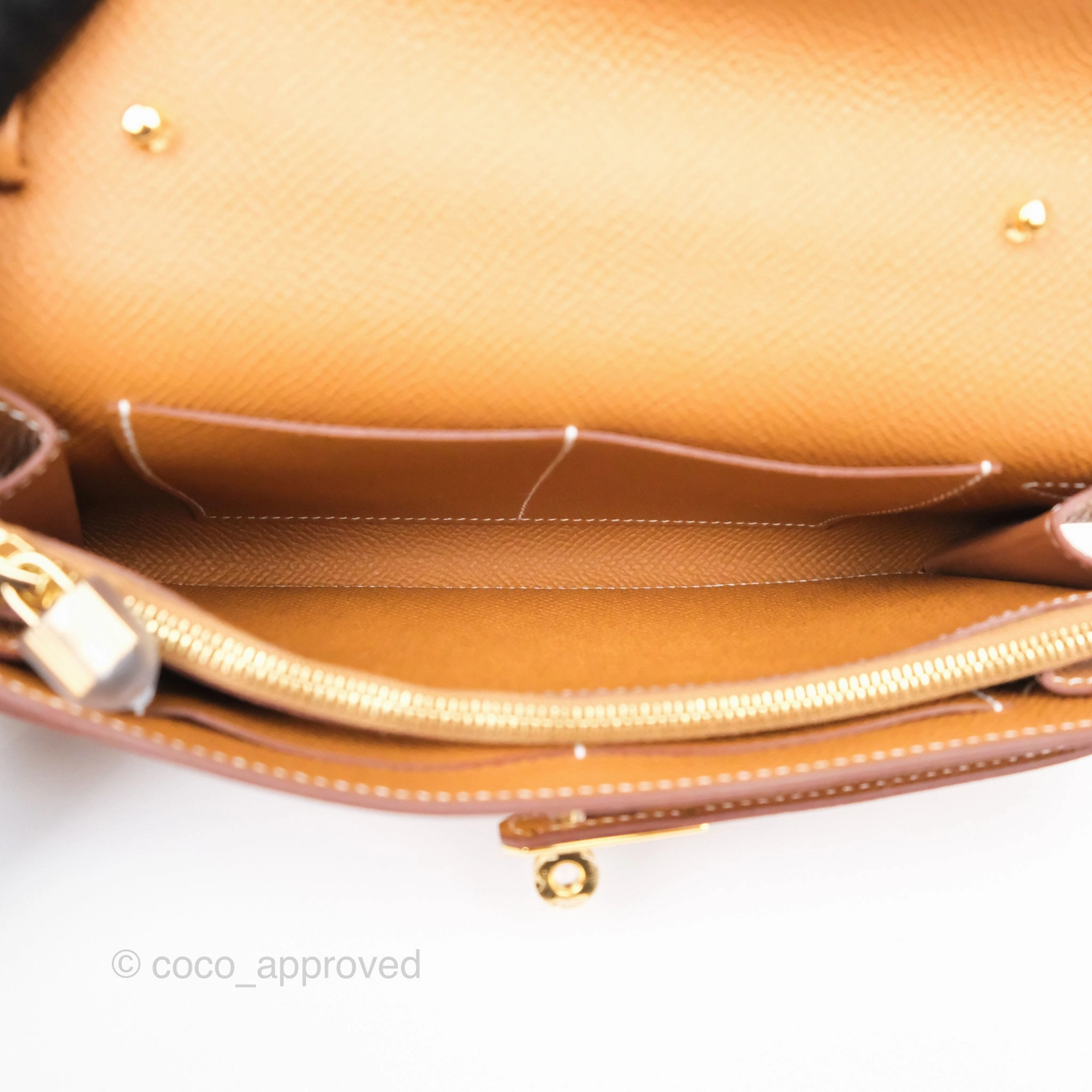 Herms Kelly To Go Wallet Gold 37 Epsom Gold Hardware