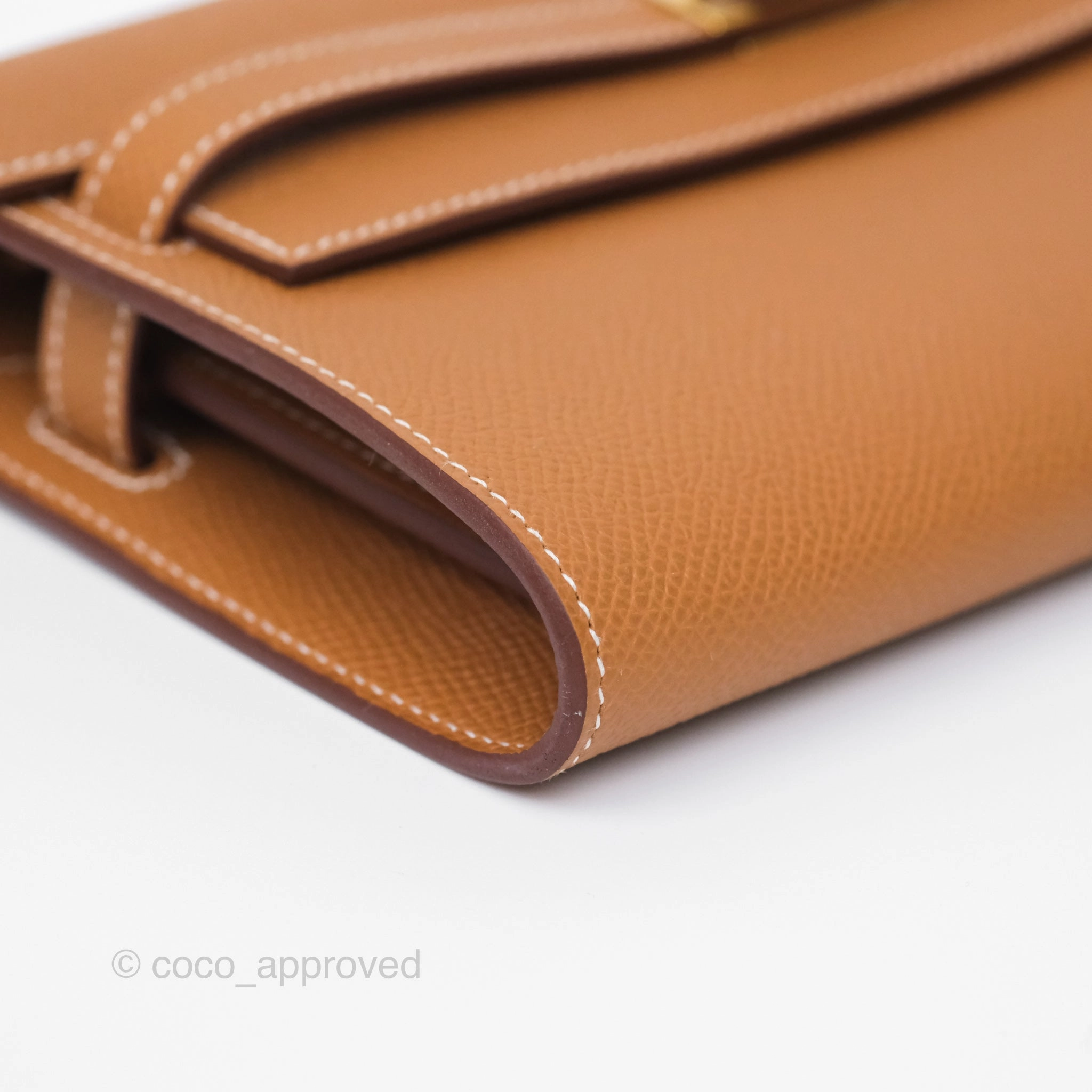 Herms Kelly To Go Wallet Gold 37 Epsom Gold Hardware