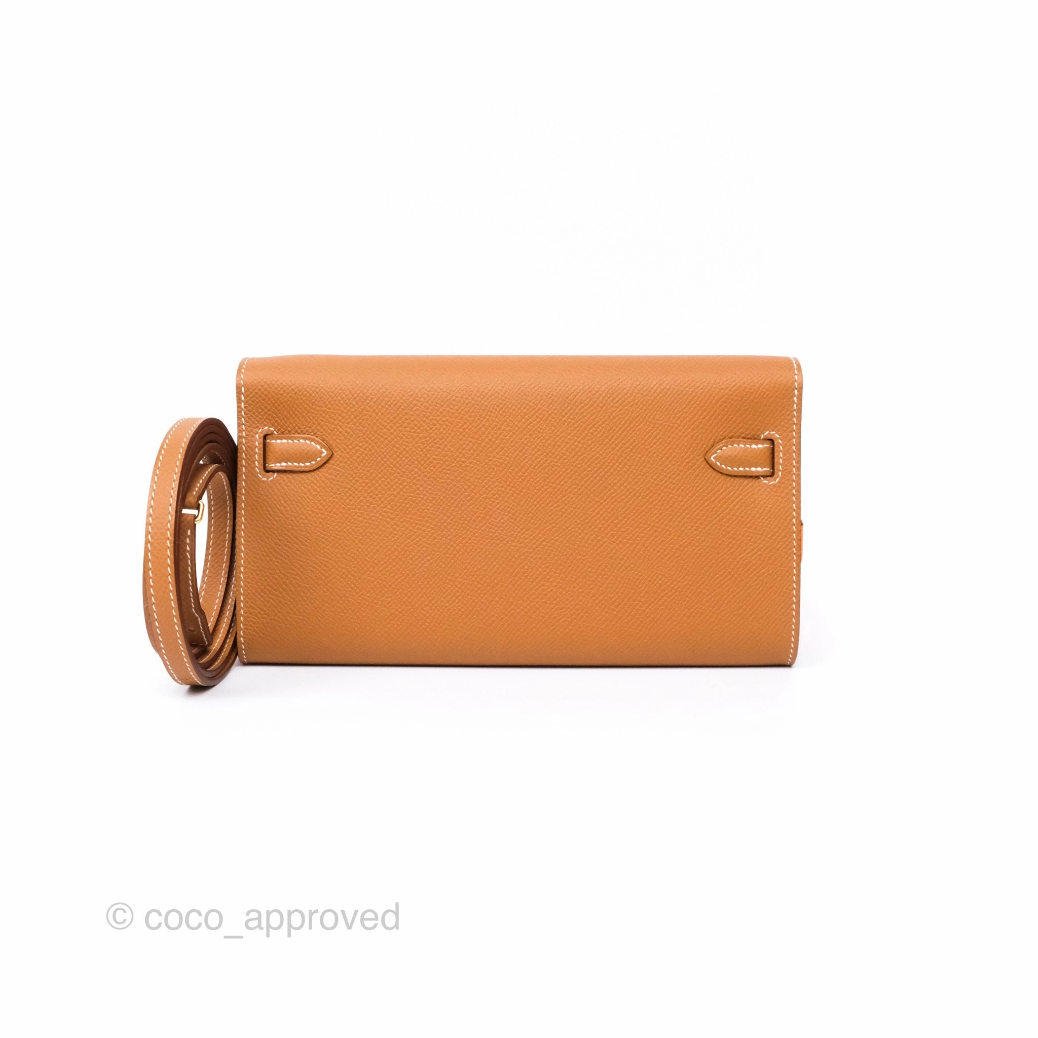 Herms Kelly To Go Wallet Gold 37 Epsom Gold Hardware