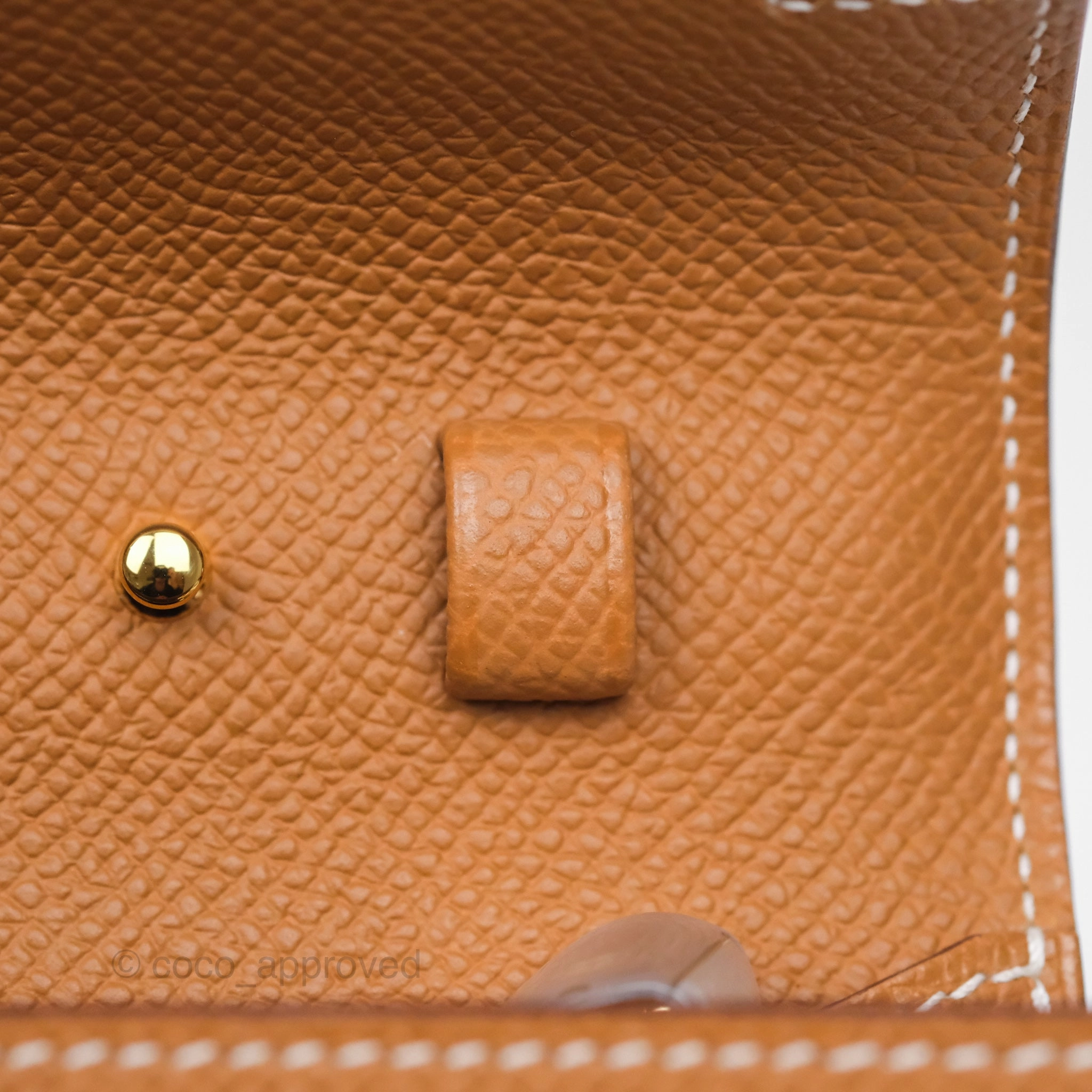 Herms Kelly To Go Wallet Gold 37 Epsom Gold Hardware