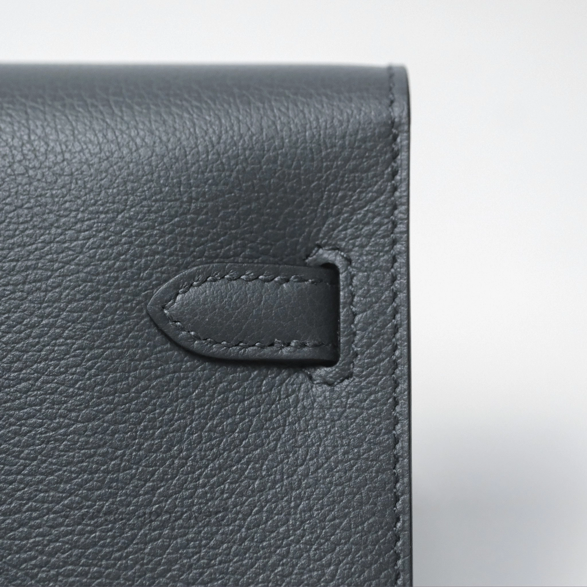 Herms Kelly To Go Wallet Gris Misty H0 Evercolor Palladium Hardware