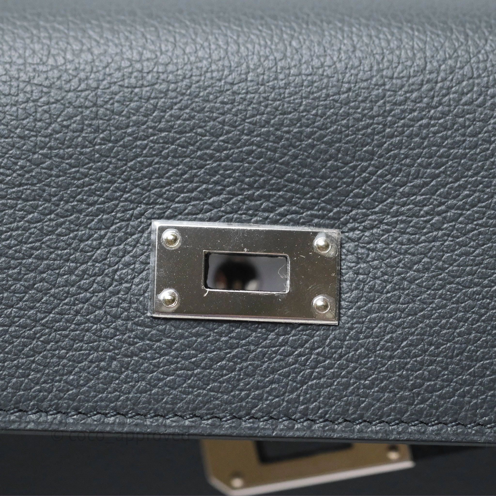 Herms Kelly To Go Wallet Gris Misty H0 Evercolor Palladium Hardware