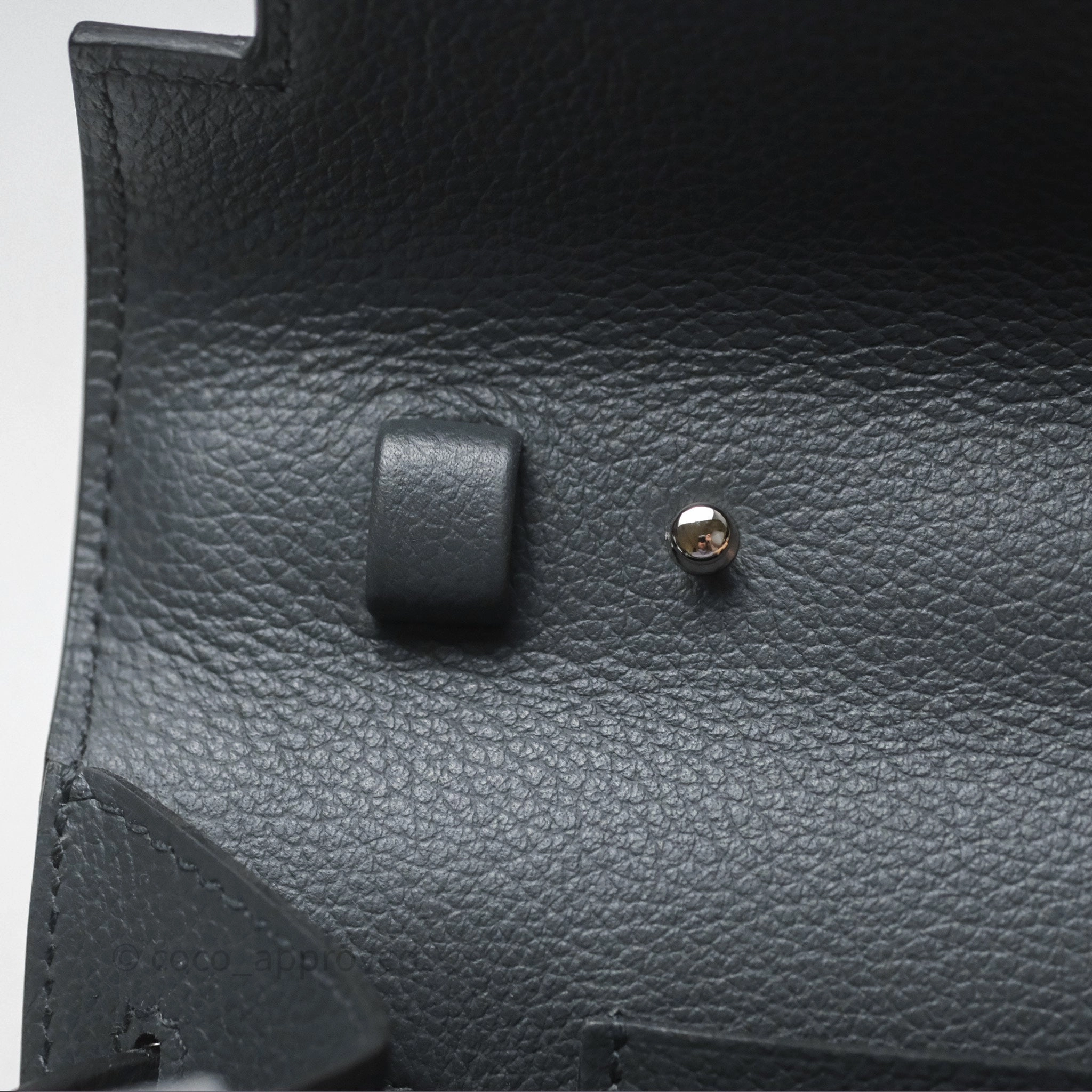 Herms Kelly To Go Wallet Gris Misty H0 Evercolor Palladium Hardware