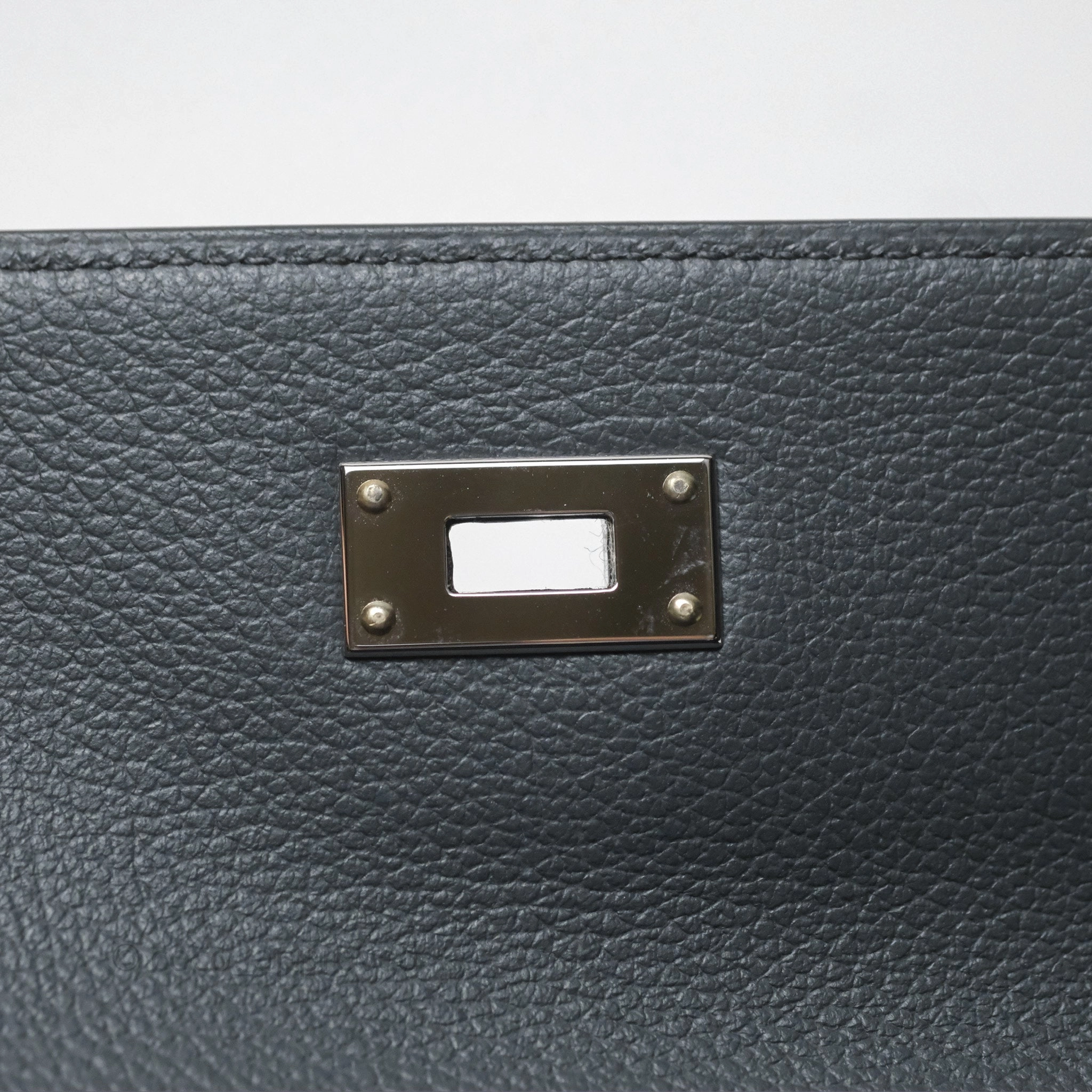 Herms Kelly To Go Wallet Gris Misty H0 Evercolor Palladium Hardware