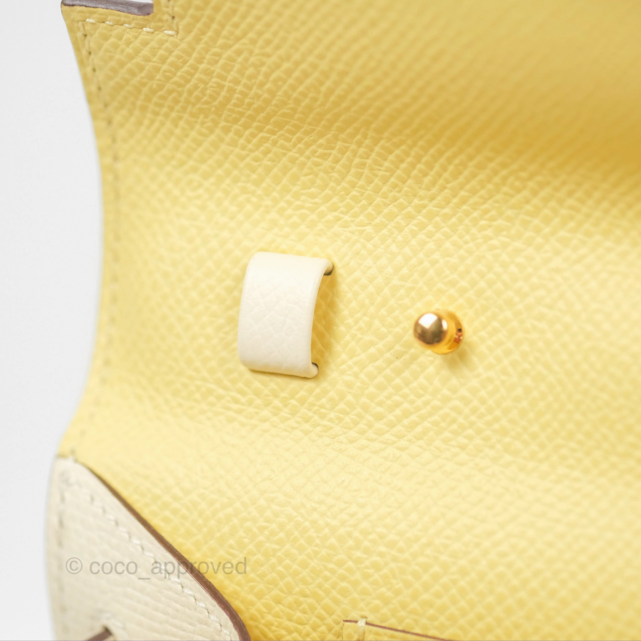 Herms Kelly To Go Wallet Nata / Jaune Poussin Epsom Gold Hardware