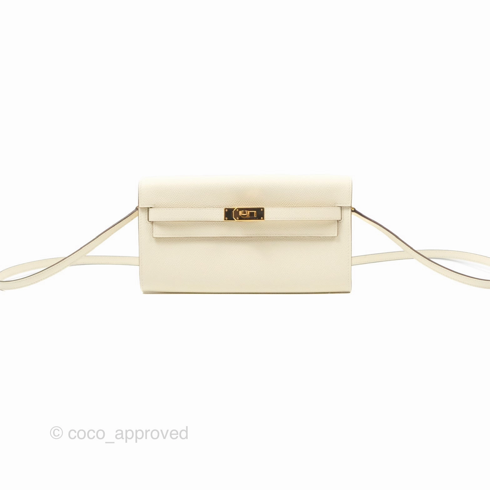 Herms Kelly To Go Wallet Nata / Jaune Poussin Epsom Gold Hardware