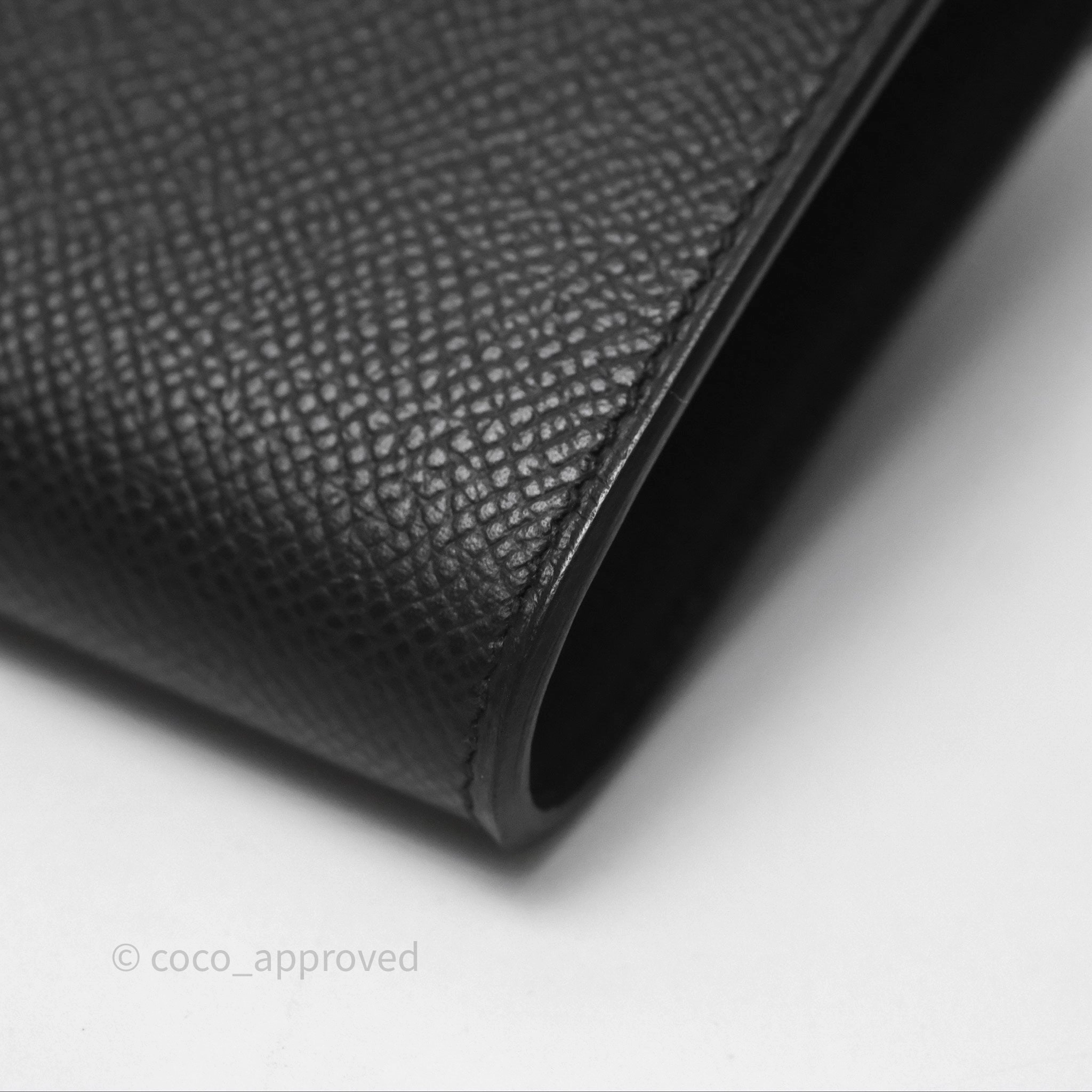 Herms Kelly To Go Wallet Noir 89 Black Epsom Gold Hardware