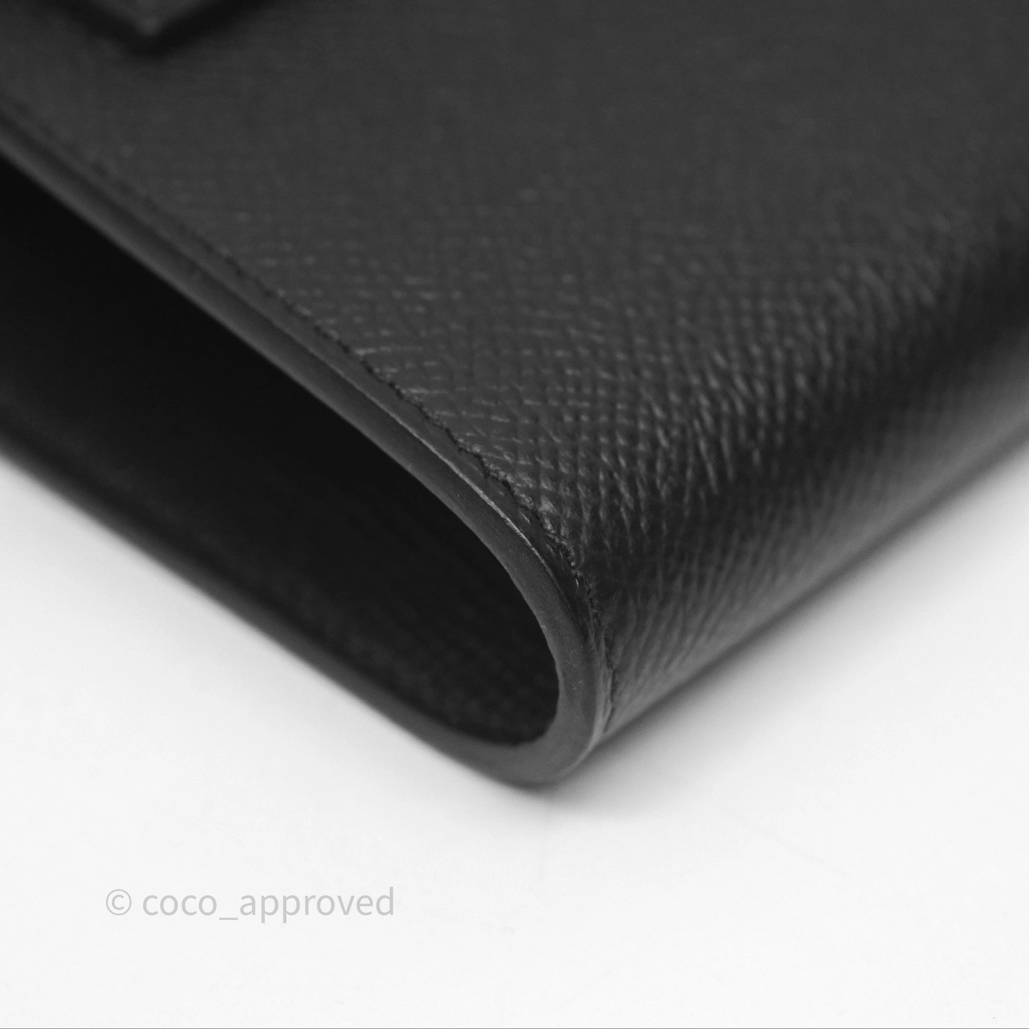 Herms Kelly To Go Wallet Noir 89 Black Epsom Gold Hardware